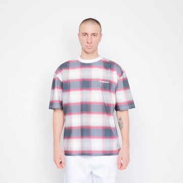 Yardsale - Shadow Plaid Tee (White/red)