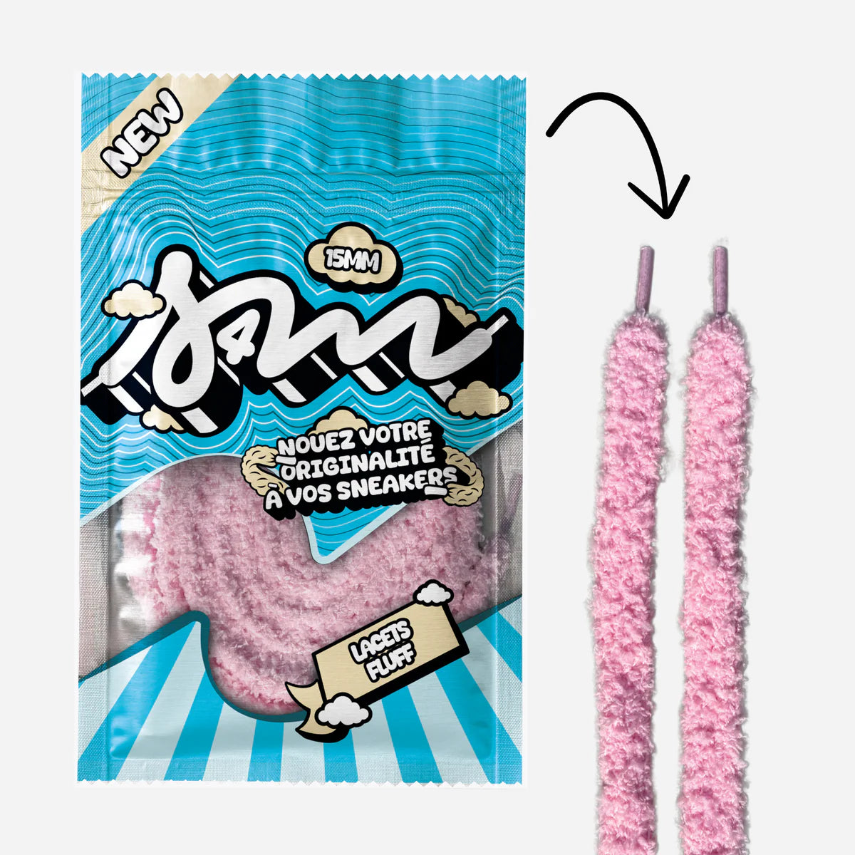 Lacets - Sell 4 Me - Fluffy Lace Large (Pink)