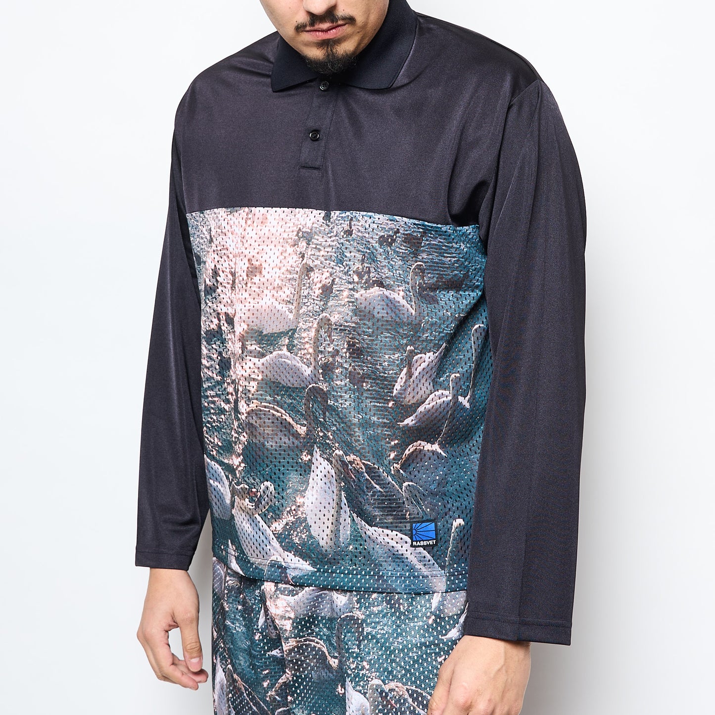 Rassvet - Swan Mesh LS Polo Woven (Black)