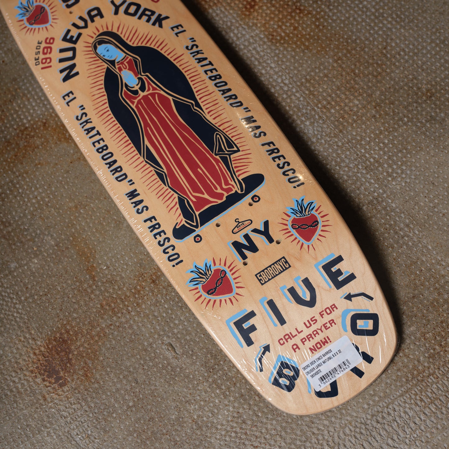 5 Boro Skateboards - Cinco Barrios Cruiser Natrual Large Deck 