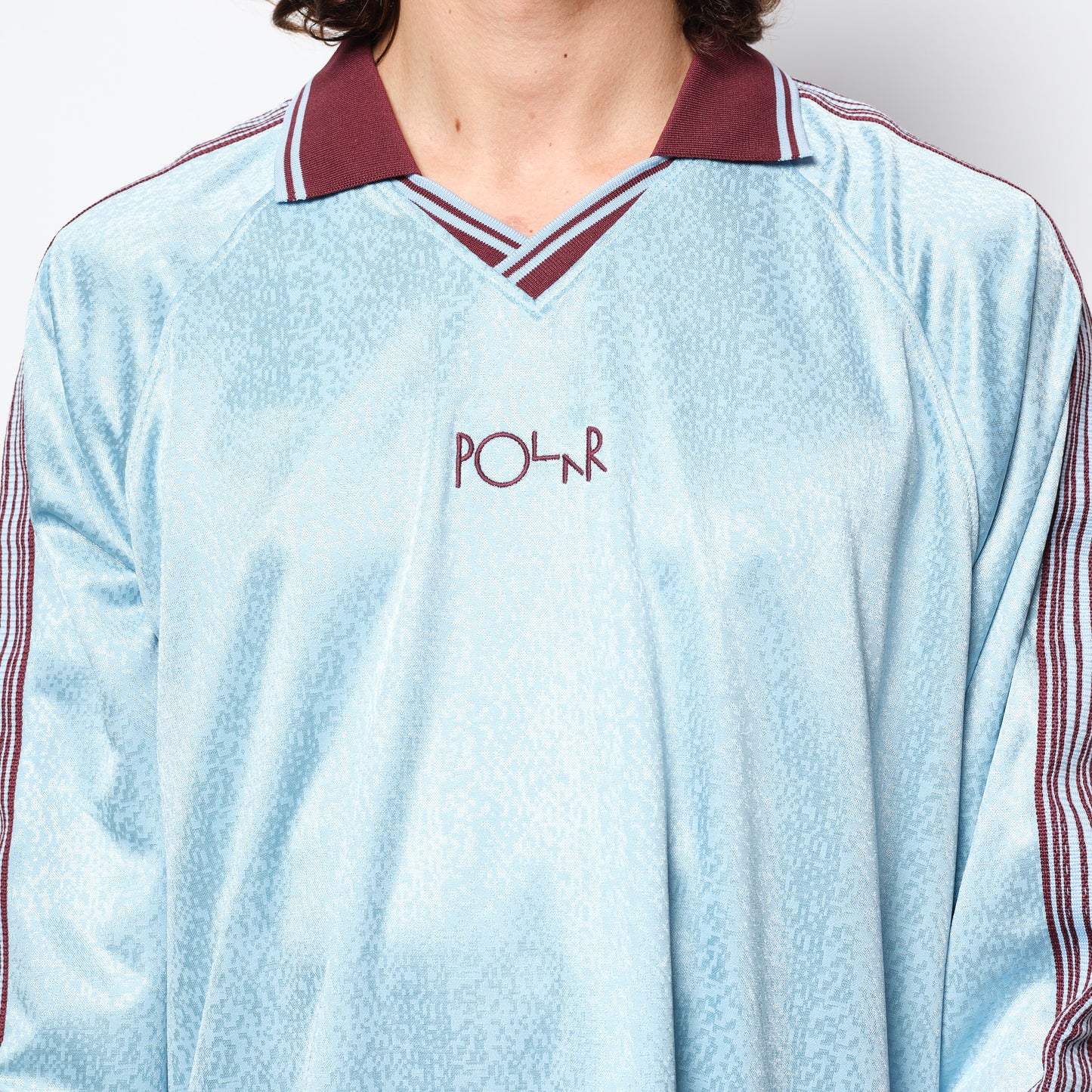 Polar Skate Co Davie LS Shirt (Sky Blue/Wine)
