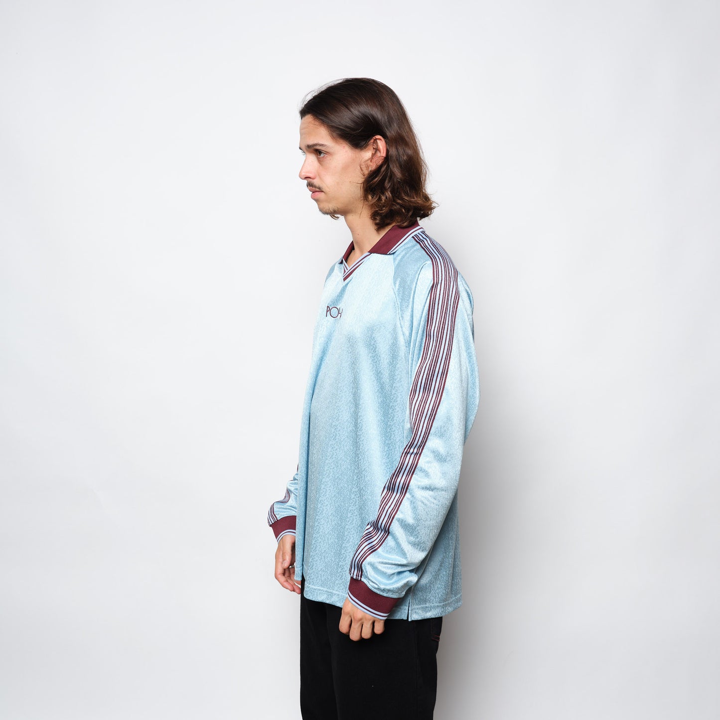 Polar Skate Co Davie LS Shirt (Sky Blue/Wine)