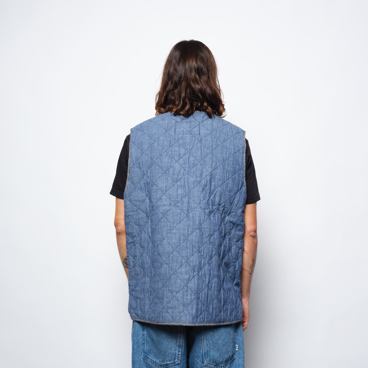 A.P.C x Barbour - Reversible Zip In Quilt Liner (Chambray)