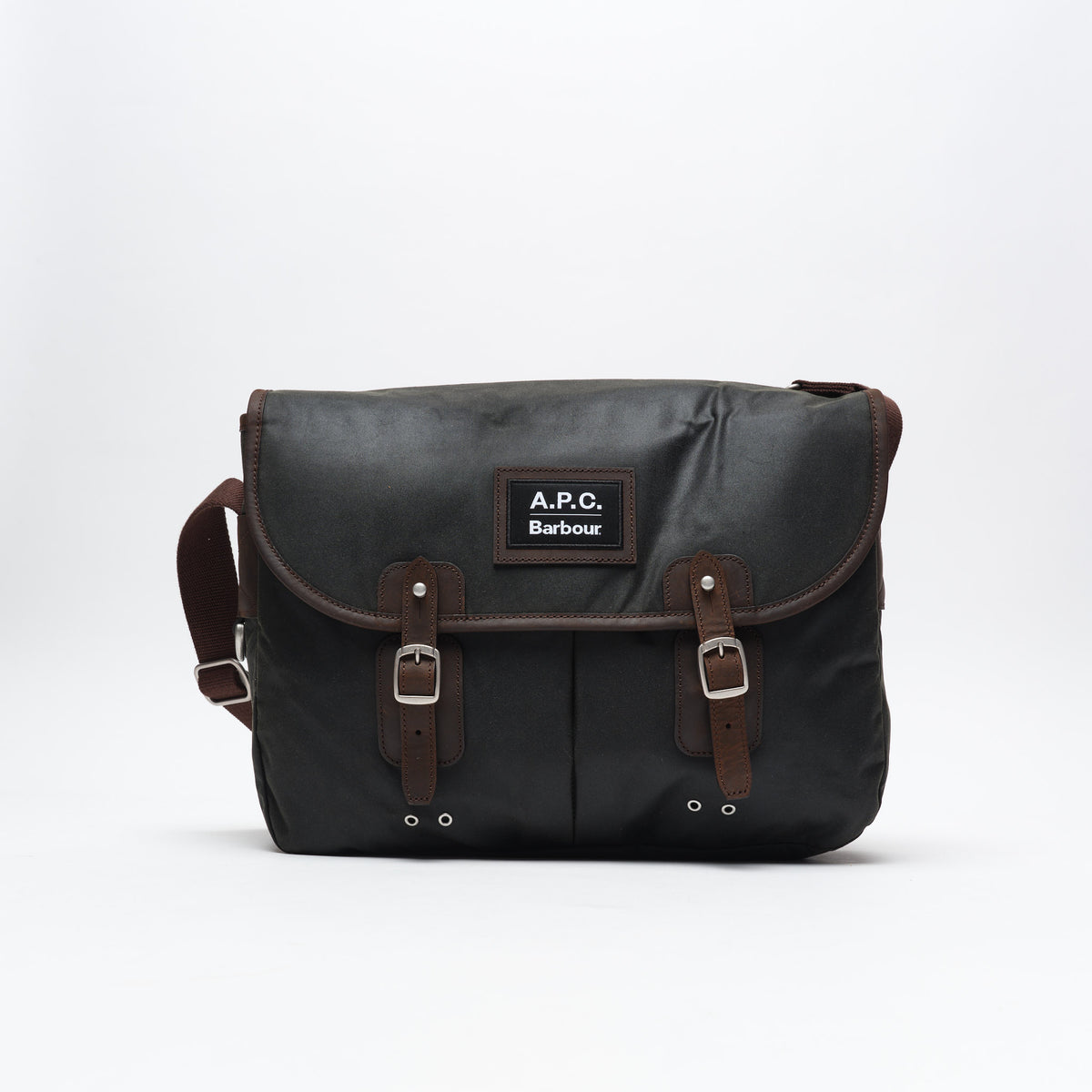 A.P.C x Barbour - Wax Tarras Bag (Dark Sage)