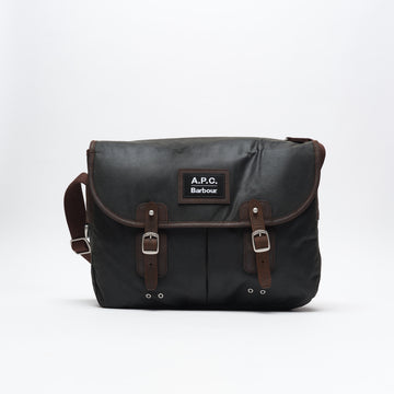A.P.C x Barbour - Wax Tarras Bag (Dark Sage)