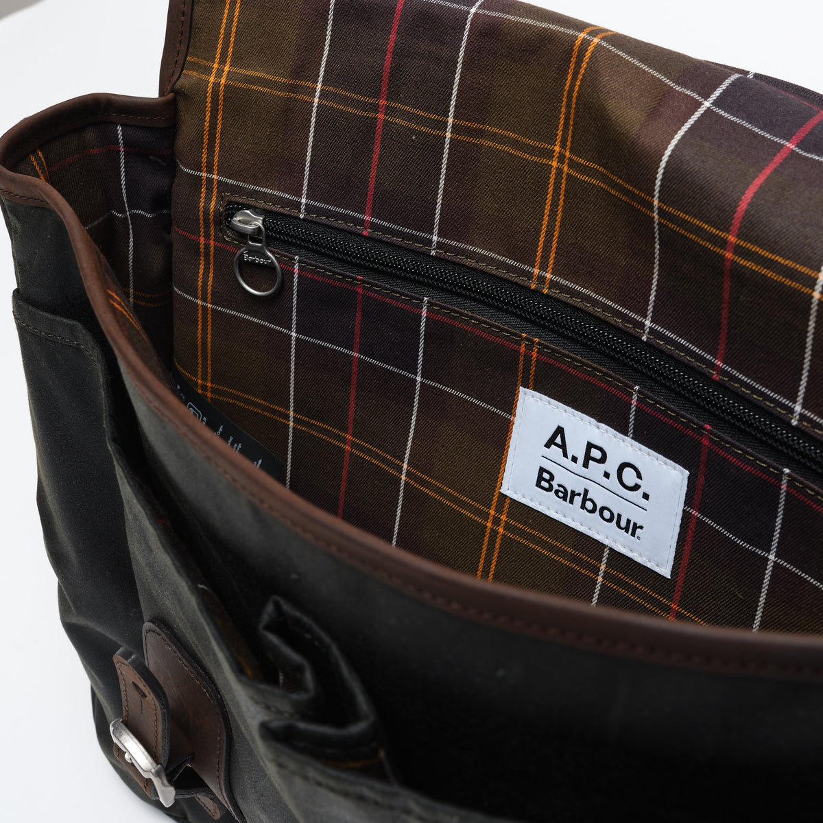 A.P.C x Barbour - Wax Tarras Bag (Dark Sage)