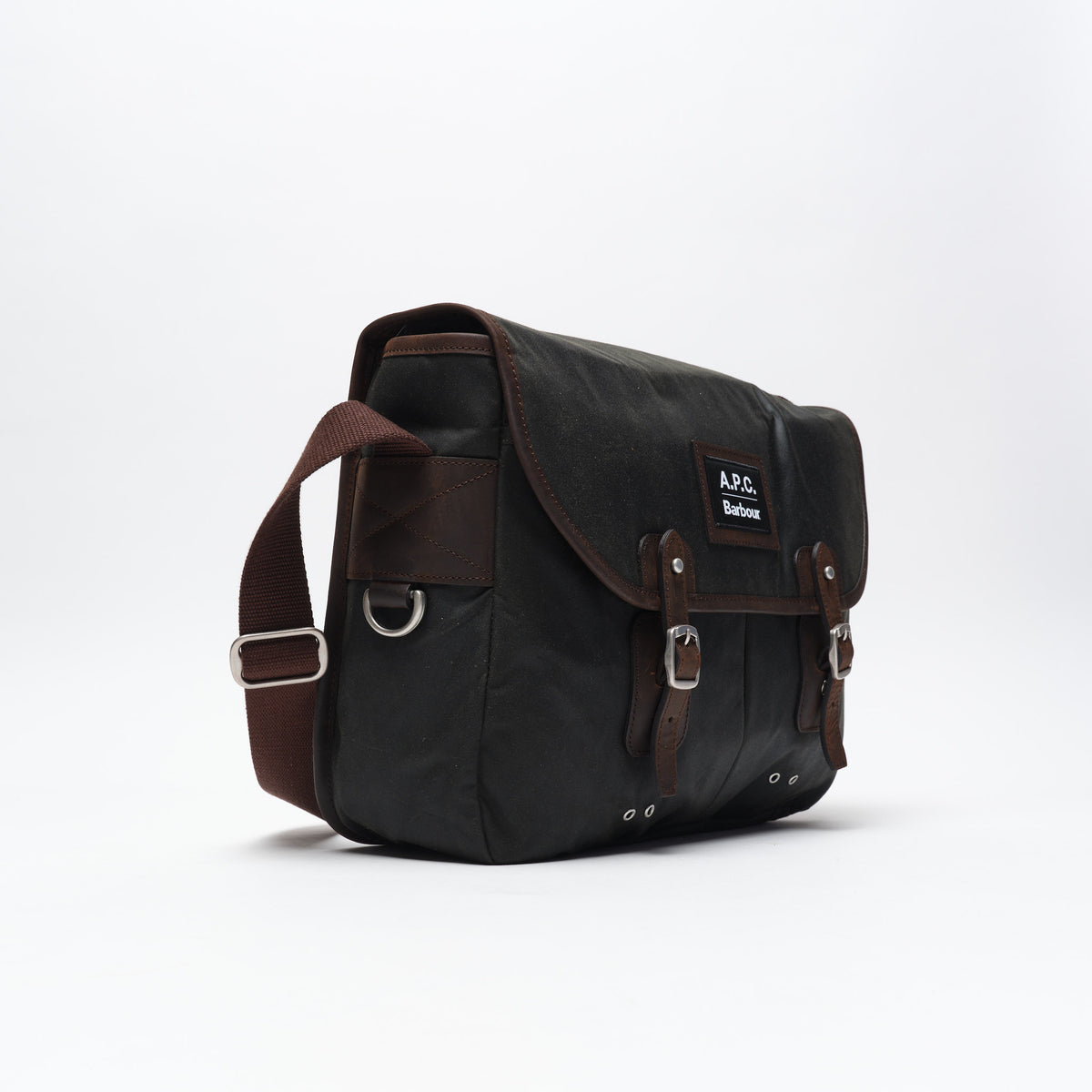 A.P.C x Barbour - Wax Tarras Bag (Dark Sage)
