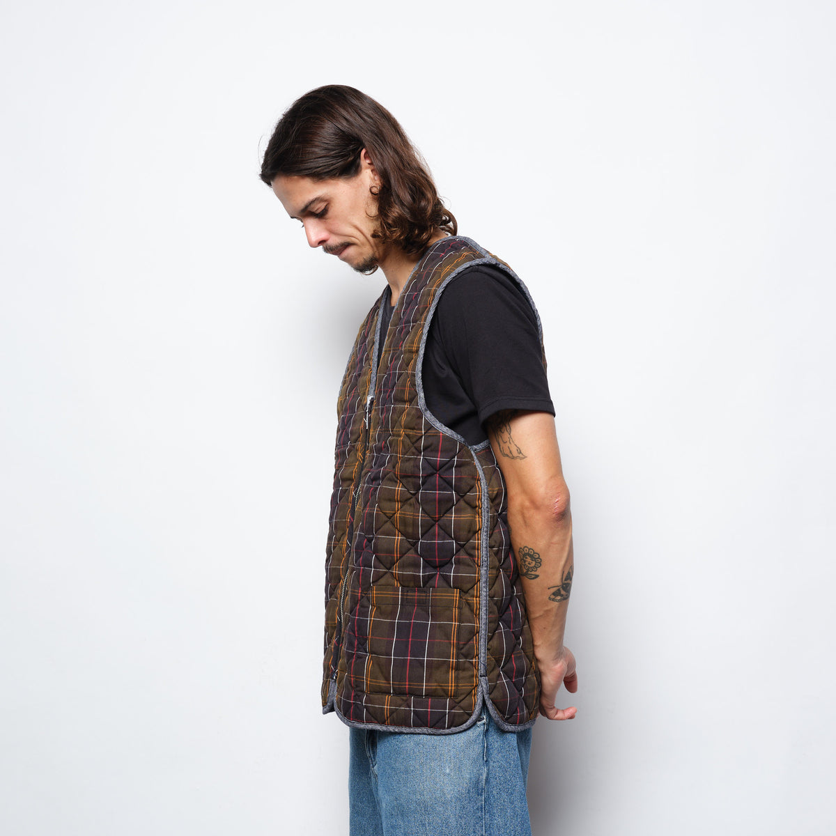 A.P.C x Barbour - Zip In Quilt Liner (Chambray)
