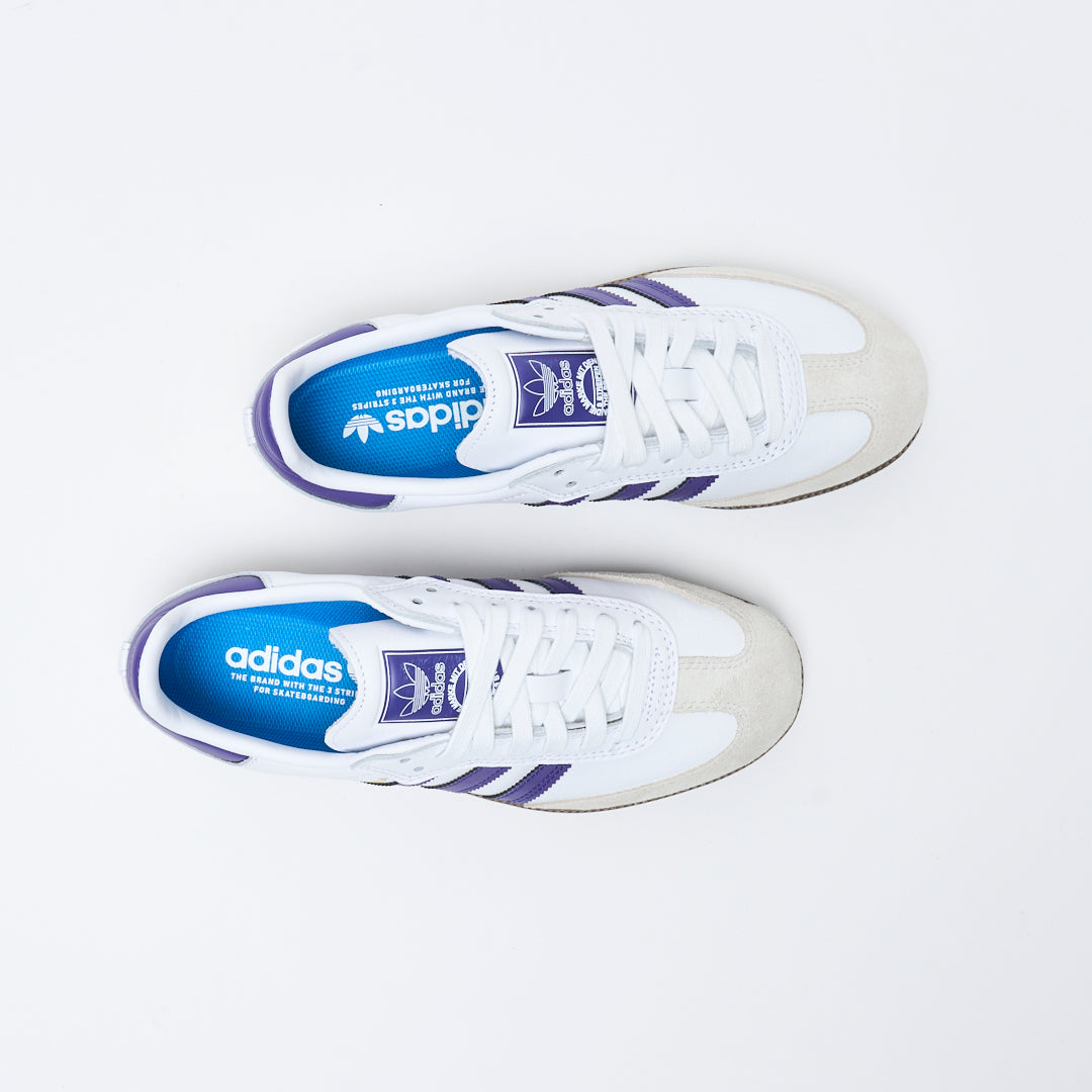 ADIDAS Skate - Samba ADV (Cloud White/Collegiate Purple/Gold Metallic)