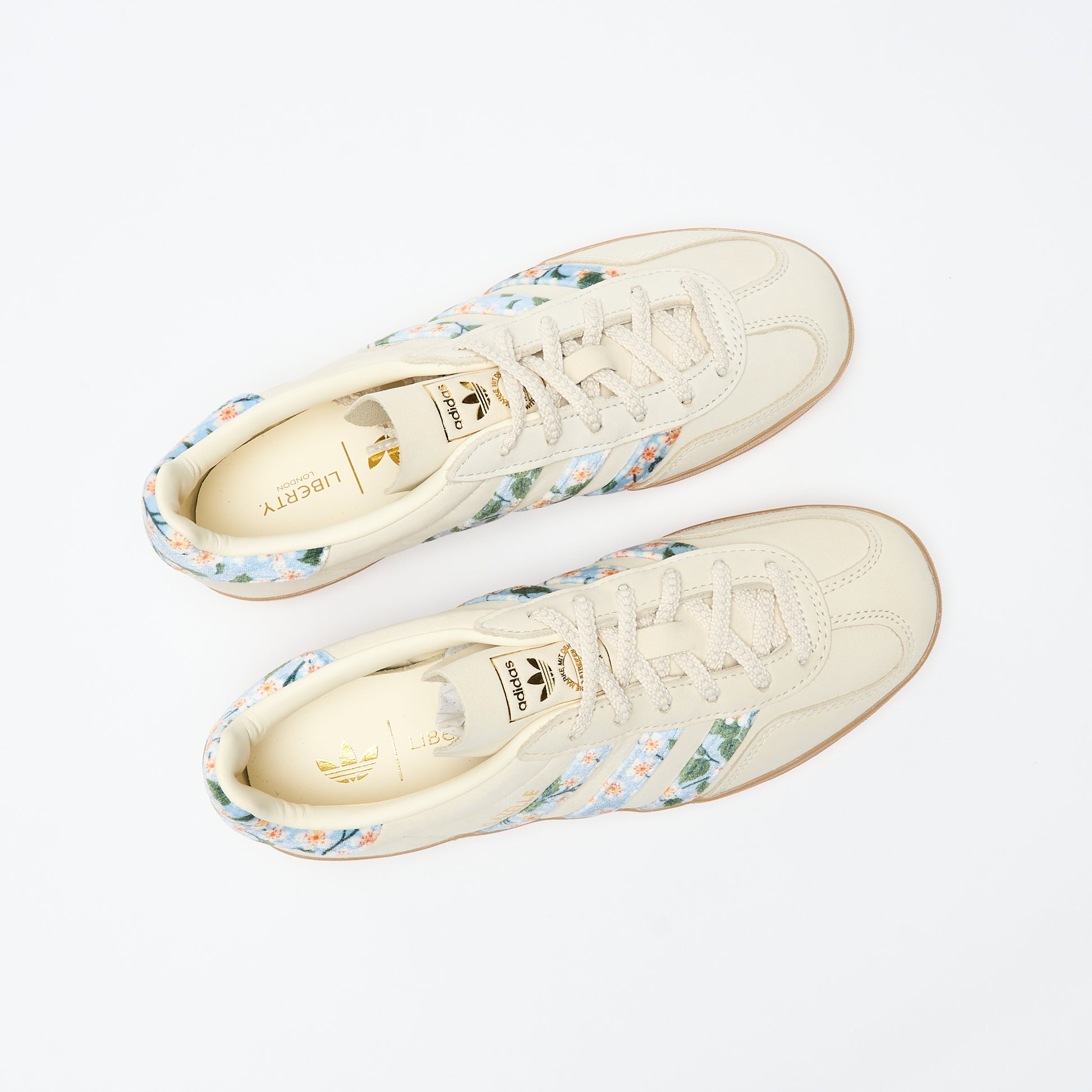Liberty London x ADIDAS Originals - Gazelle Indoor W (Crew White/Gold Metallic/Tactile Blue)