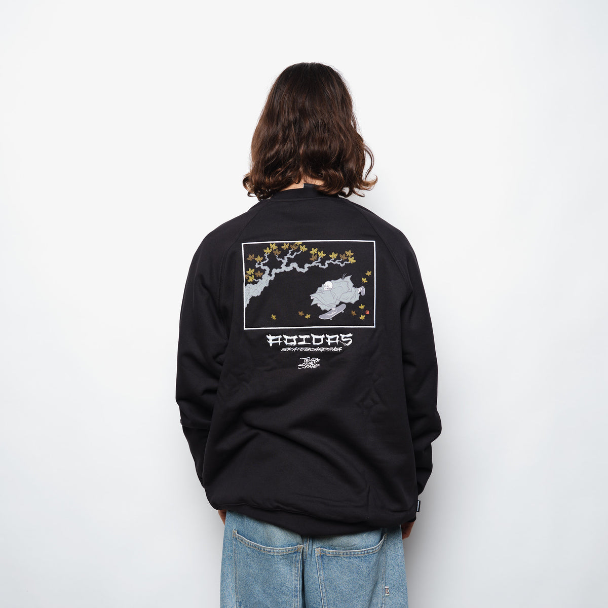 ADIDAS Skateboarding - Temple Of Skate Keep on Pushing Crewneck  Black