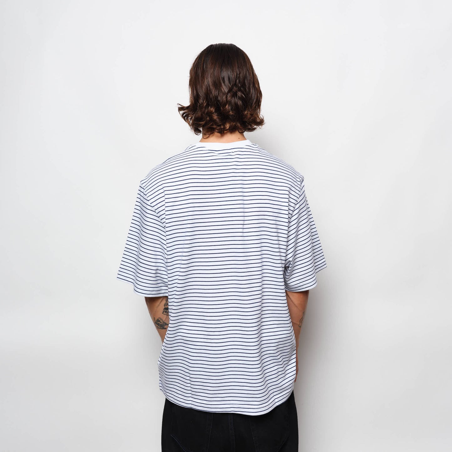 Adidas Skateboarding - Yarn Dye Tee (White/Dark Blue)