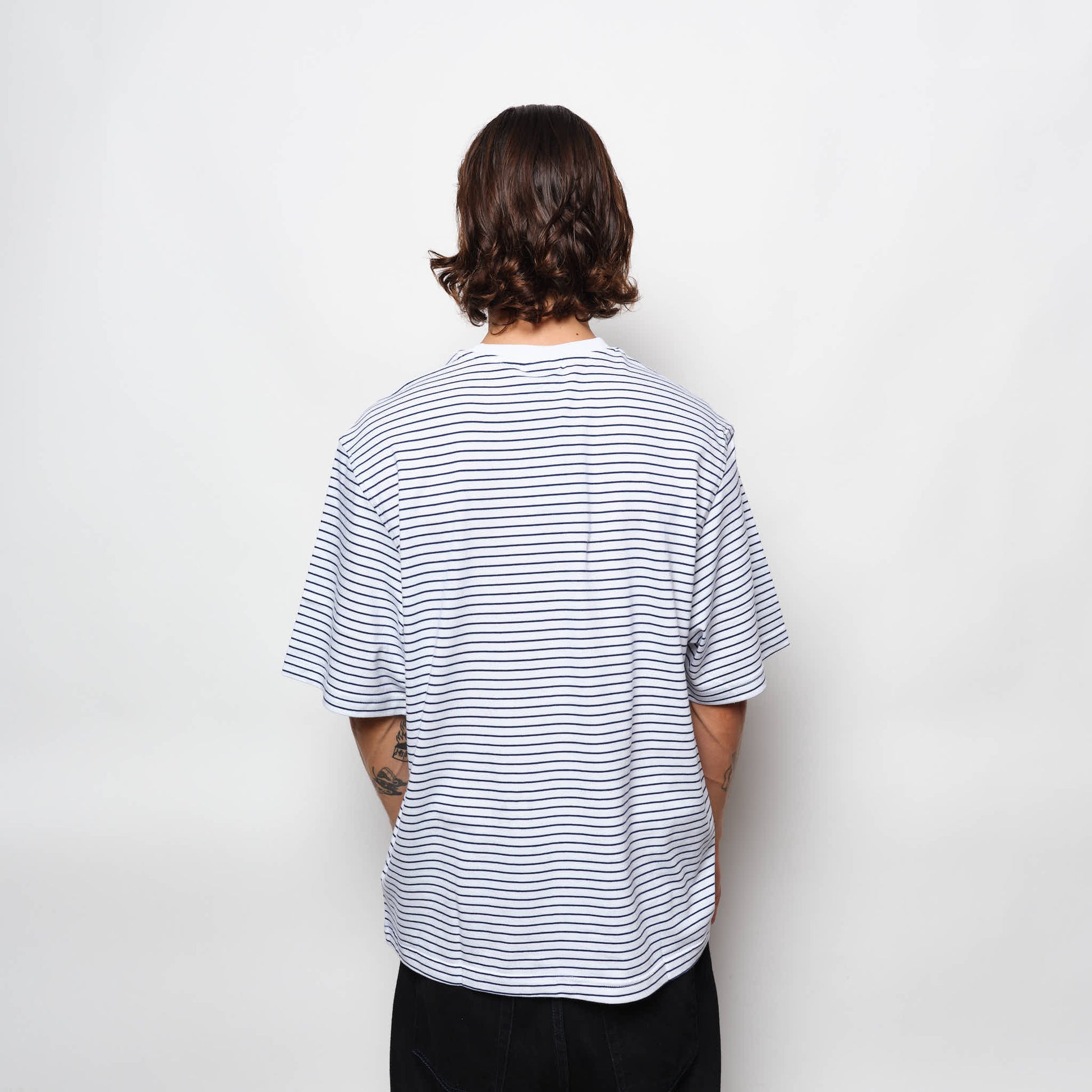 Adidas Skateboarding - Yarn Dye Tee (White/Dark Blue)