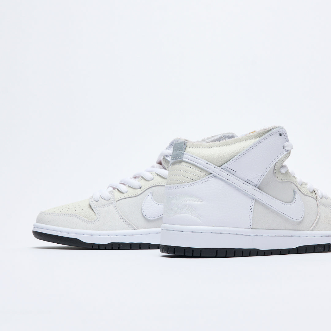 Anti-Hero Skateboards x Nike SB - Dunk High QS (White/White-Black)