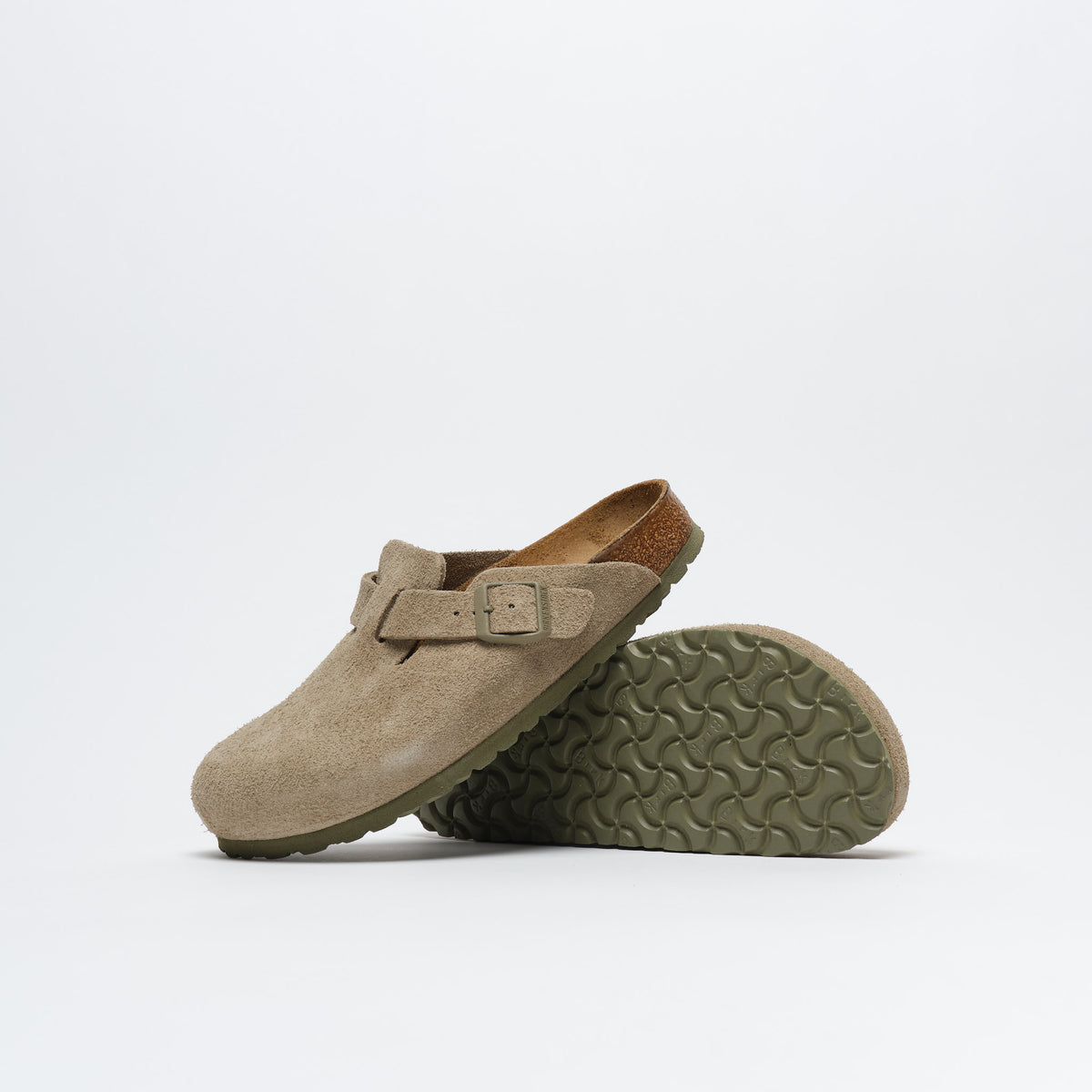 Sabots - Birkenstock Boston LEVE Narrow Fit Faded Khaki