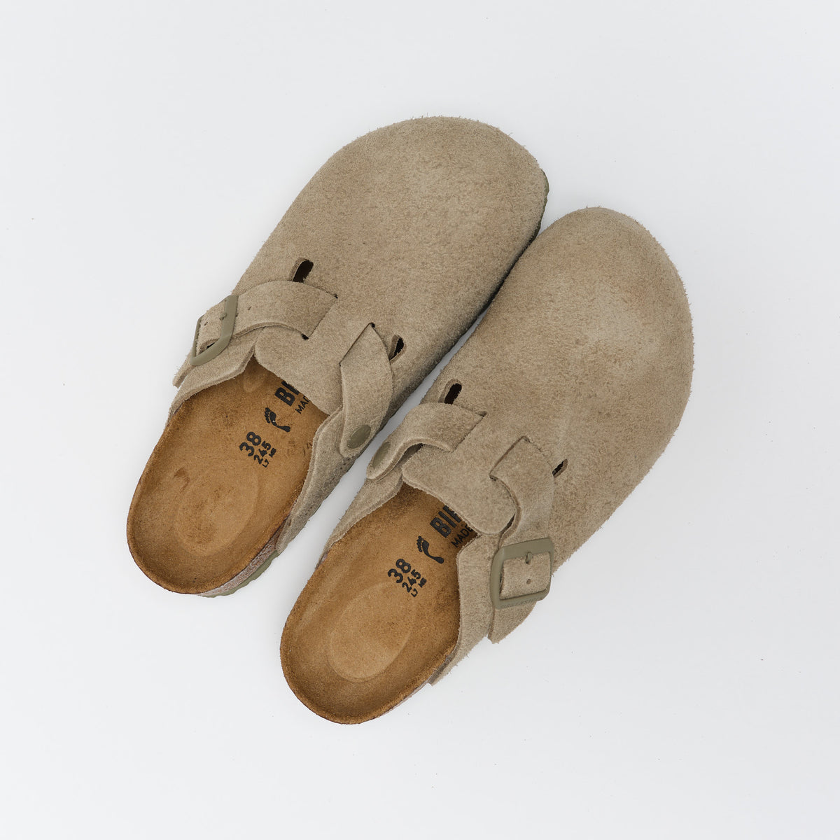 Sabots - Birkenstock Boston LEVE Narrow Fit Faded Khaki