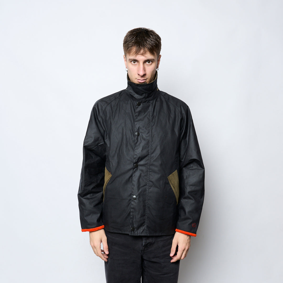 Barbour x Flower Mountain - Mountain OS Transport Wax Nylon Jacket (Navy/Orange)