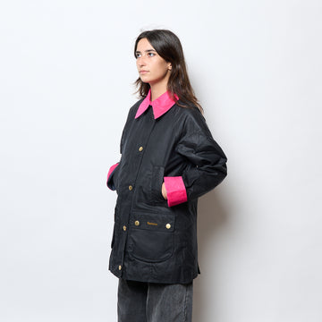 Barbour - Icons Modern Beadnell Waxed Jacket (Navy/Fuchsia)