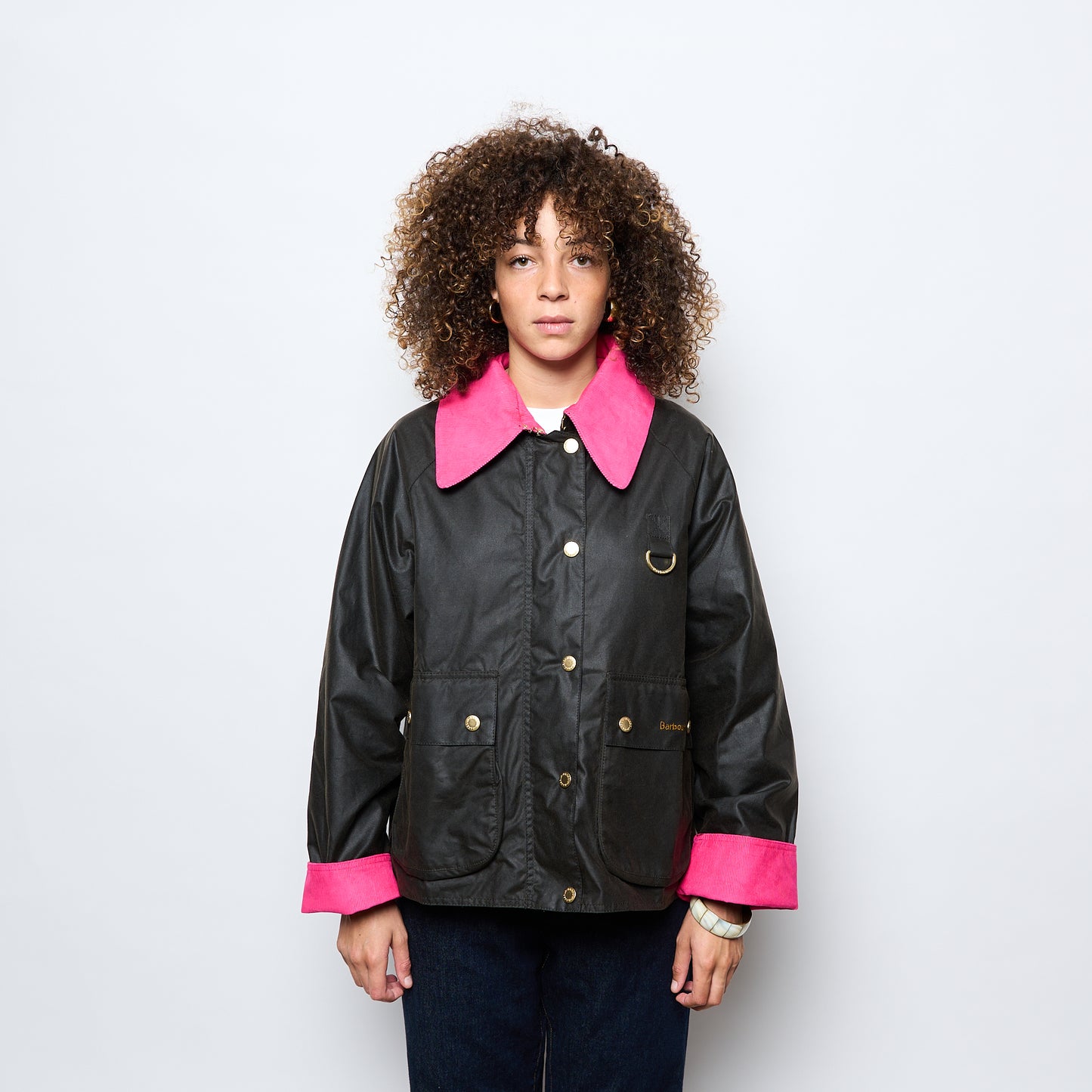 Barbour - Icons Spey Wax Jacket (Olive Classic/Fuchsia)
