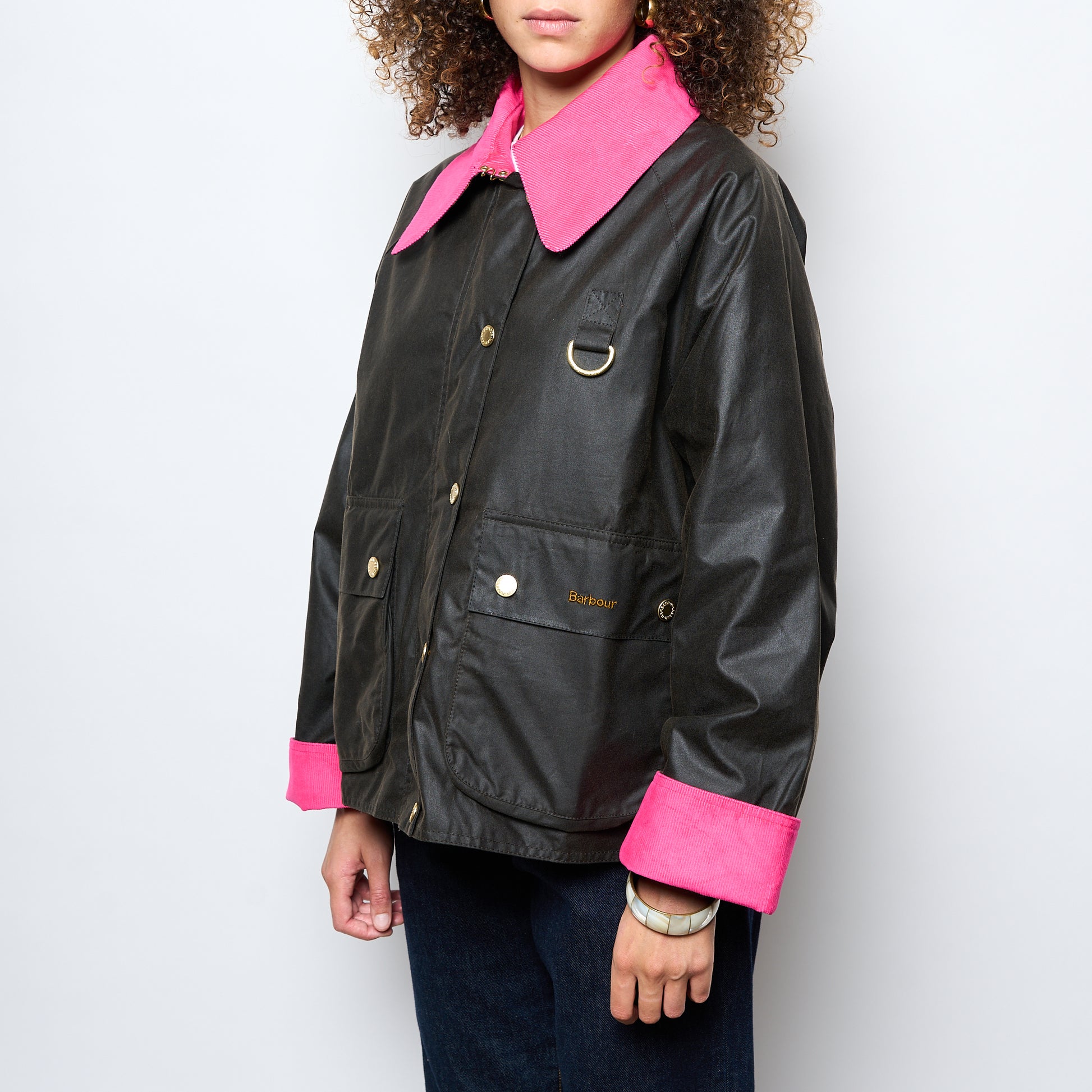 Barbour - Icons Spey Wax Jacket (Olive Classic/Fuchsia)