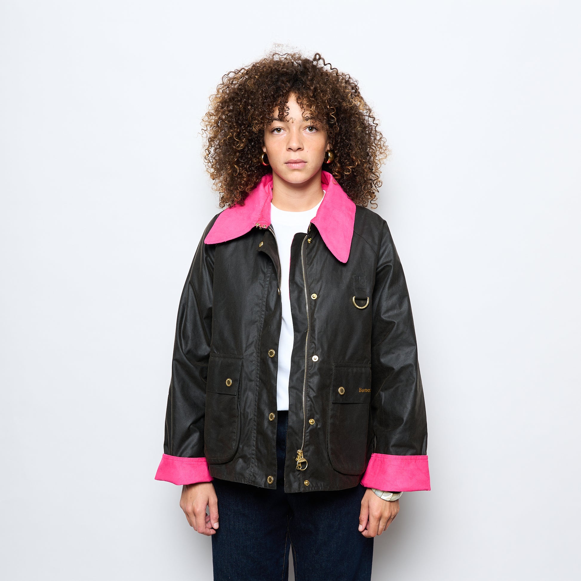 Barbour - Icons Spey Wax Jacket (Olive Classic/Fuchsia)