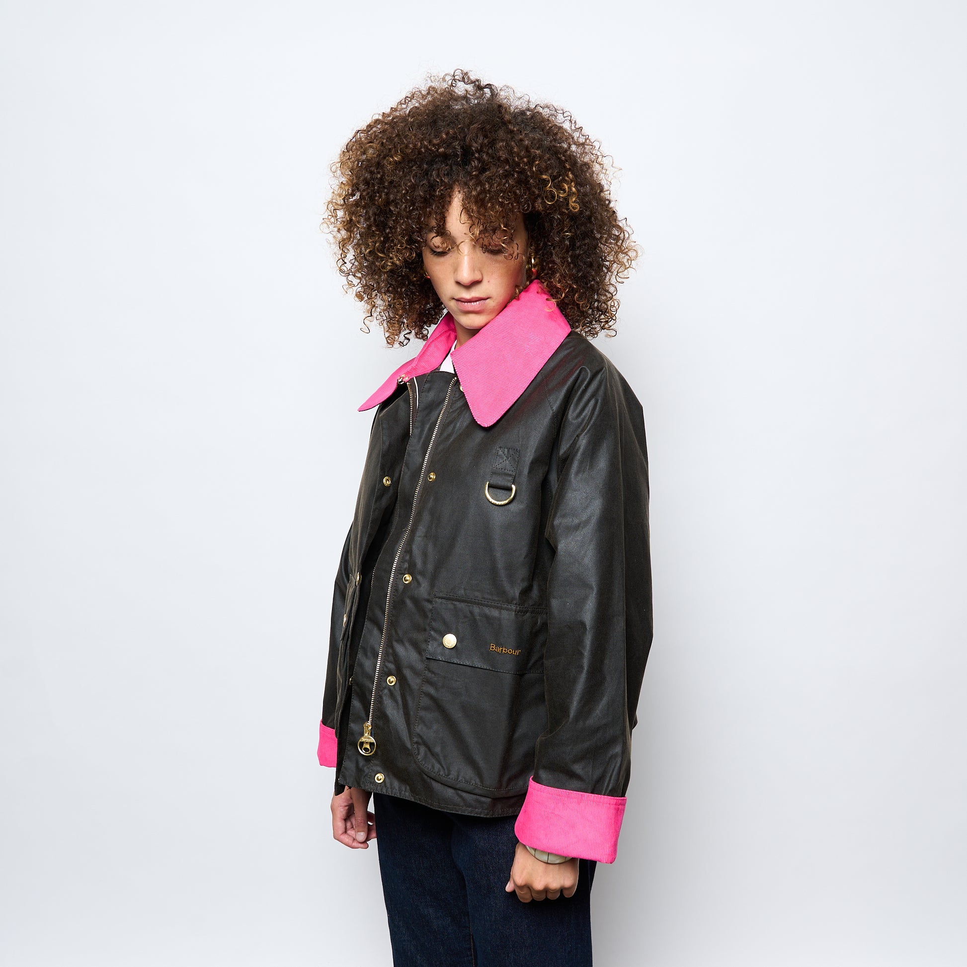 Barbour - Icons Spey Wax Jacket (Olive Classic/Fuchsia)