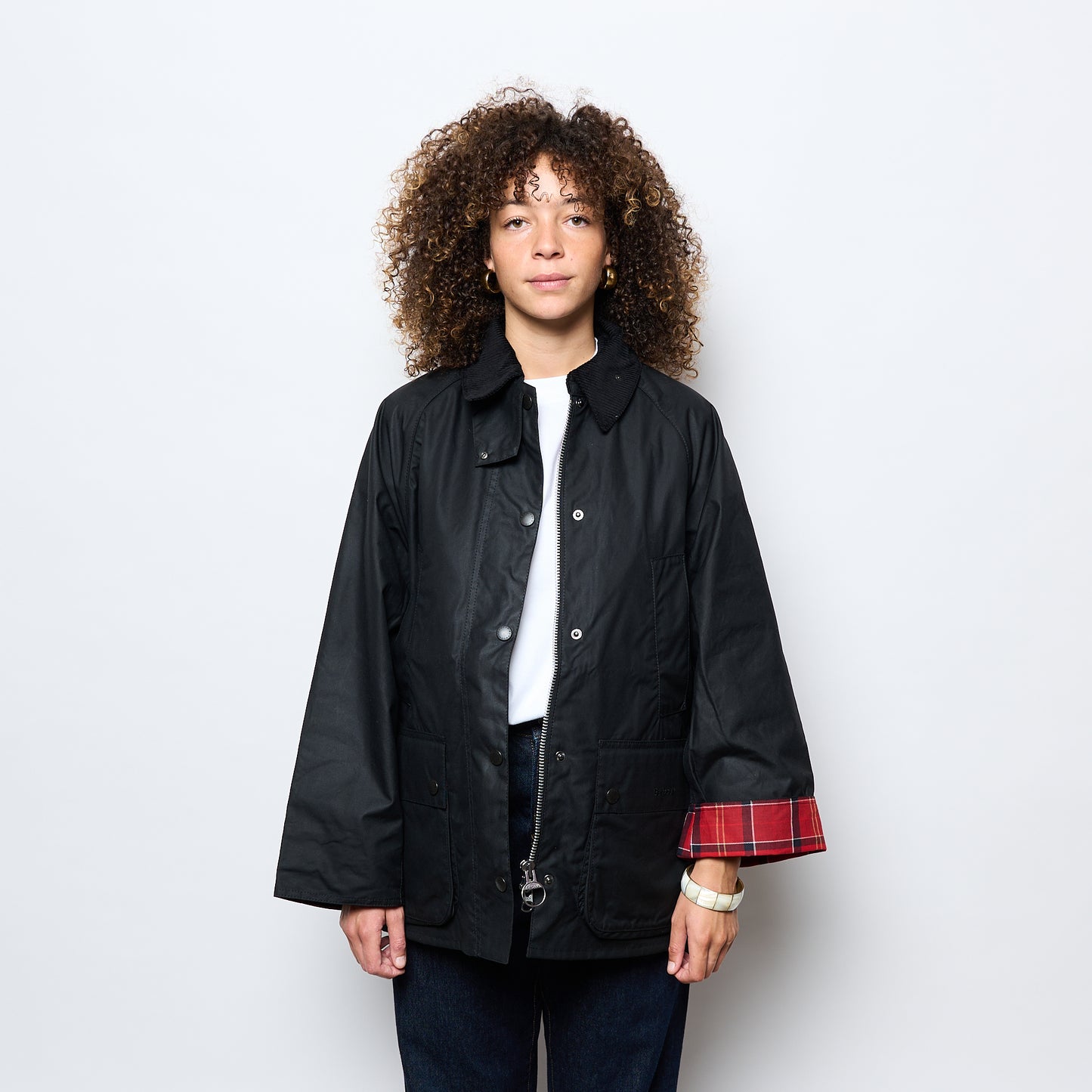Barbour - Woman Bedale Waxed Jacket (Black/Cardinal)