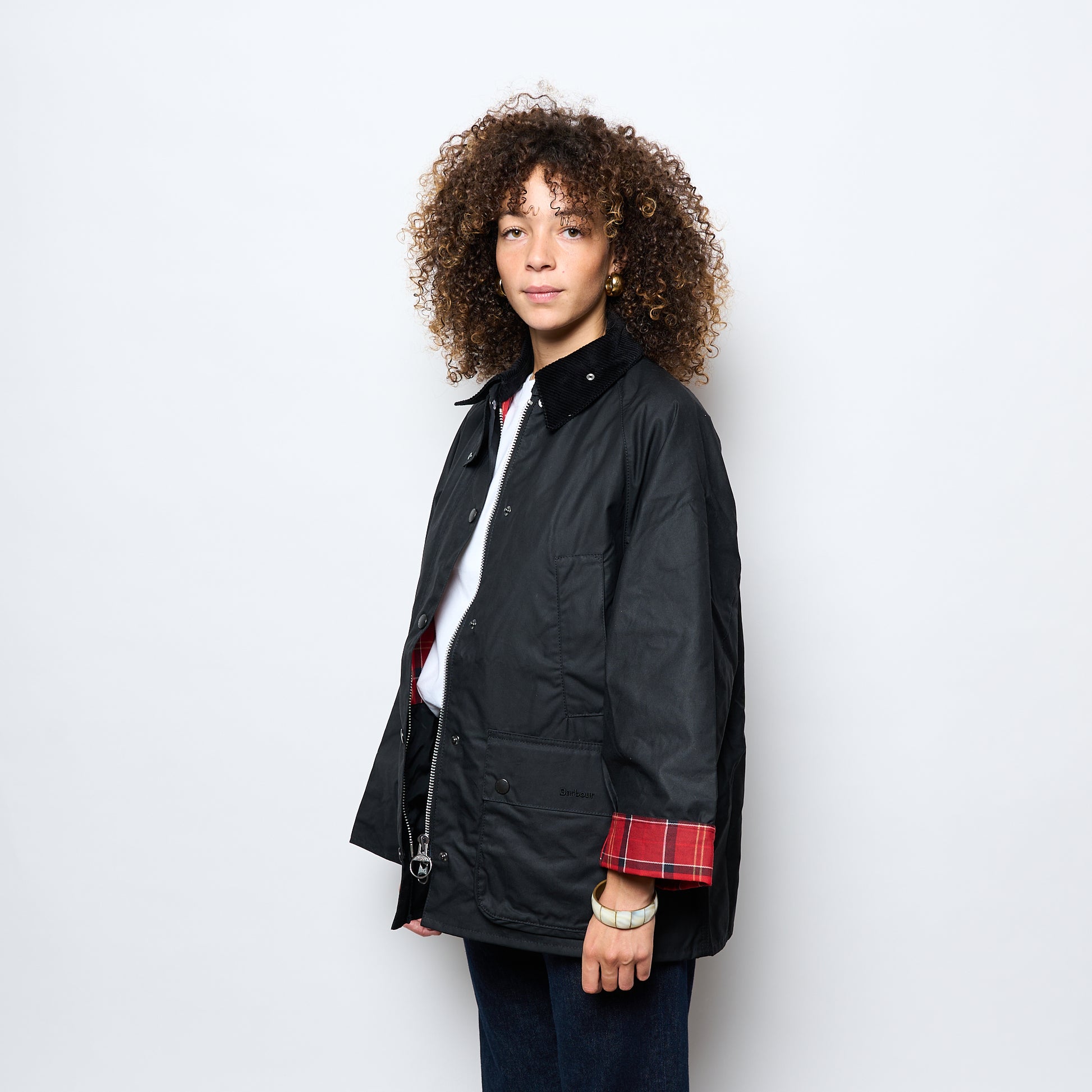 Barbour - Woman Bedale Waxed Jacket (Black/Cardinal)