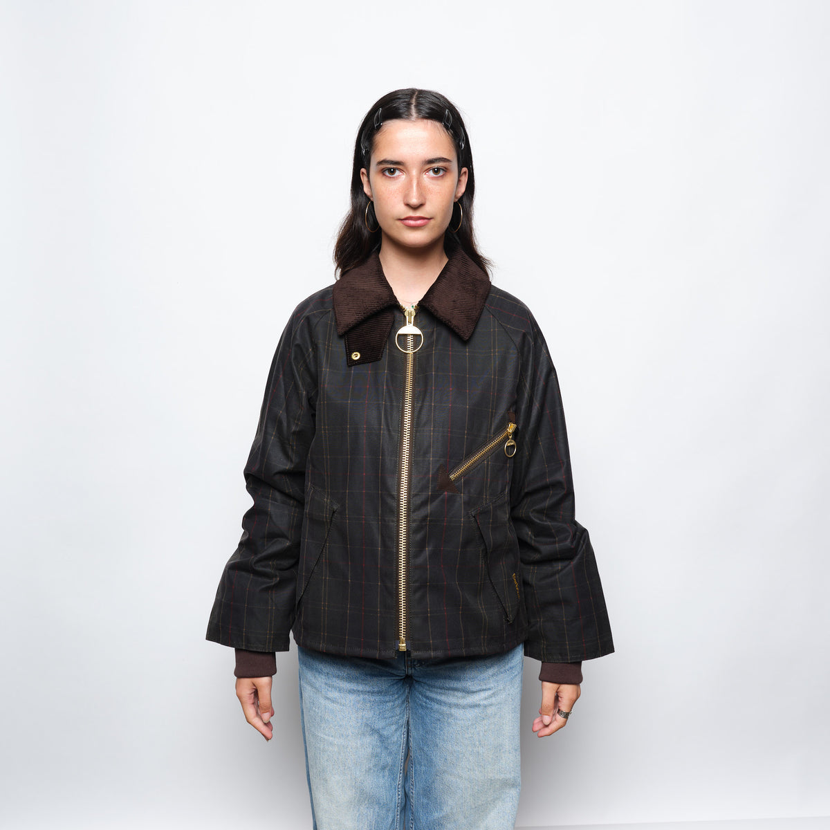 Barbour Arlene Checked Wax Jacket Women (Classic/Shadow Classic)