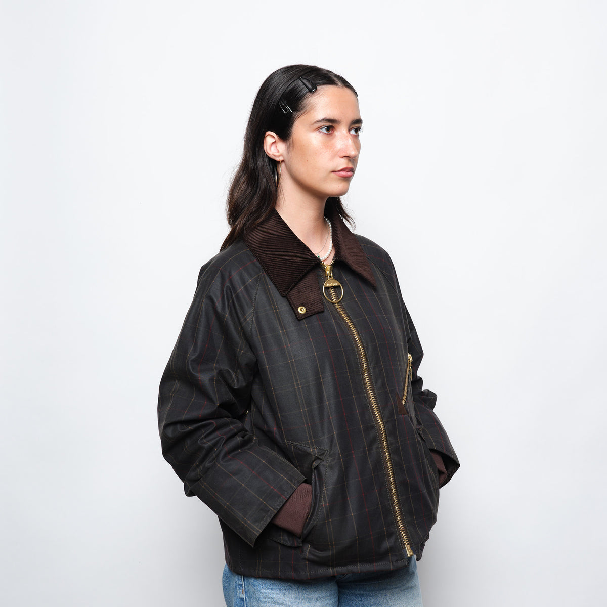 Barbour Arlene Checked Wax Jacket Women (Classic/Shadow Classic)