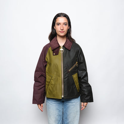 Barbour Arlene Wax Jacket Women (Golden Olive/Fern/Bordeaux)