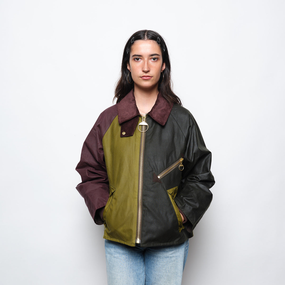 Barbour Arlene Wax Jacket Women (Golden Olive/Fern/Bordeaux)