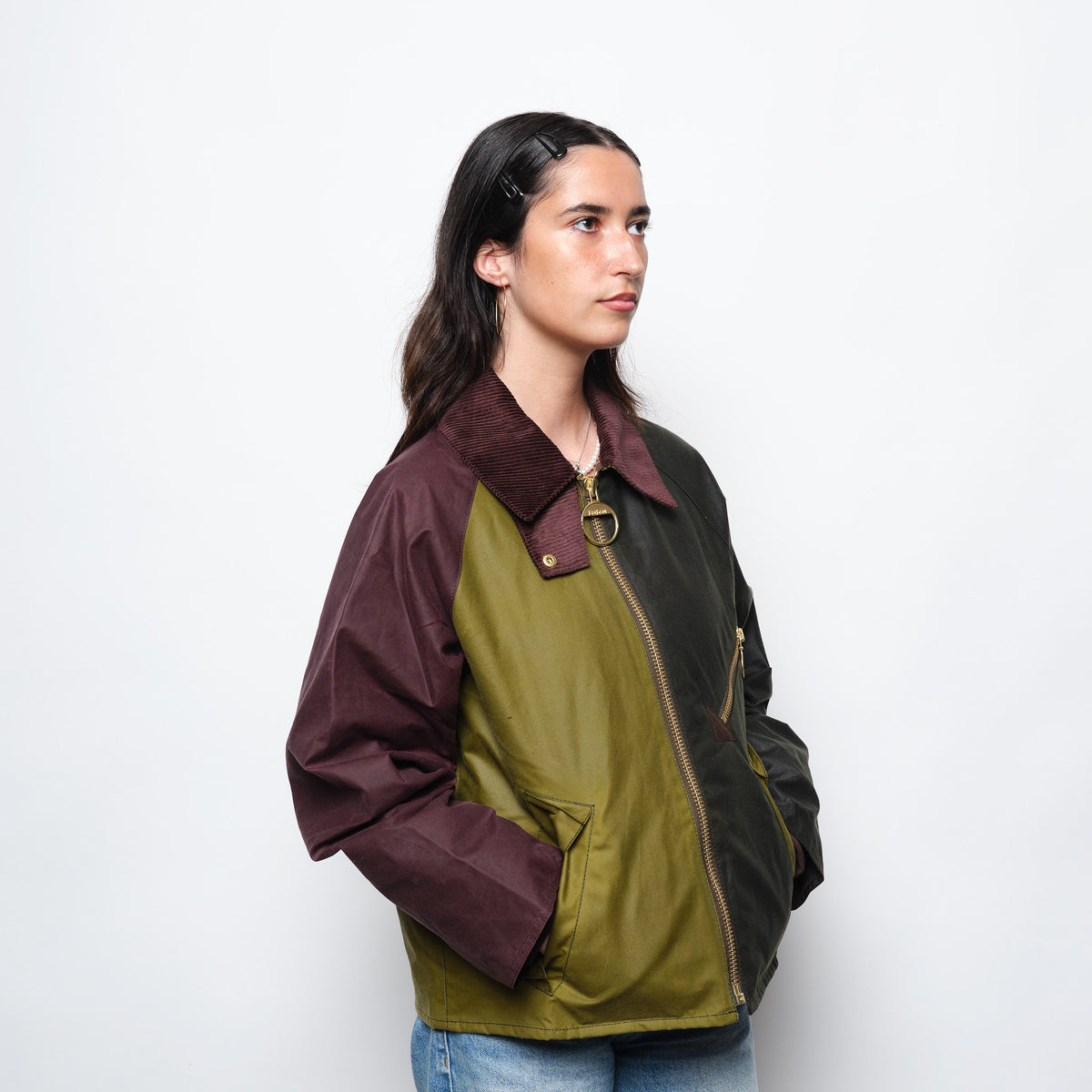Barbour Arlene Wax Jacket Women (Golden Olive/Fern/Bordeaux)