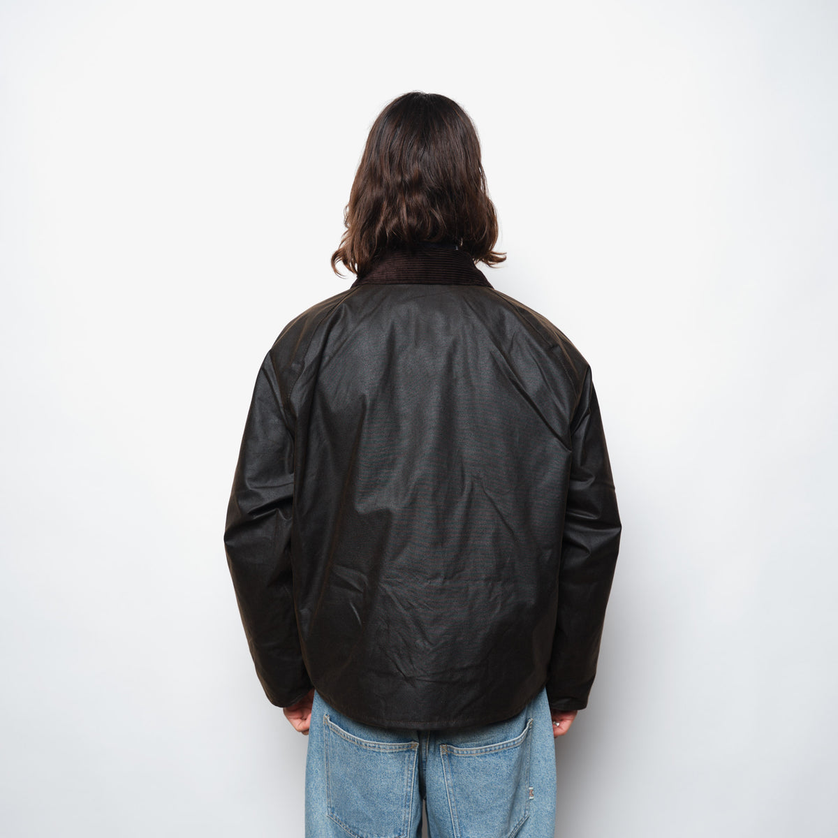 Barbour OS Transport Wax Jacket Men Dark Brown