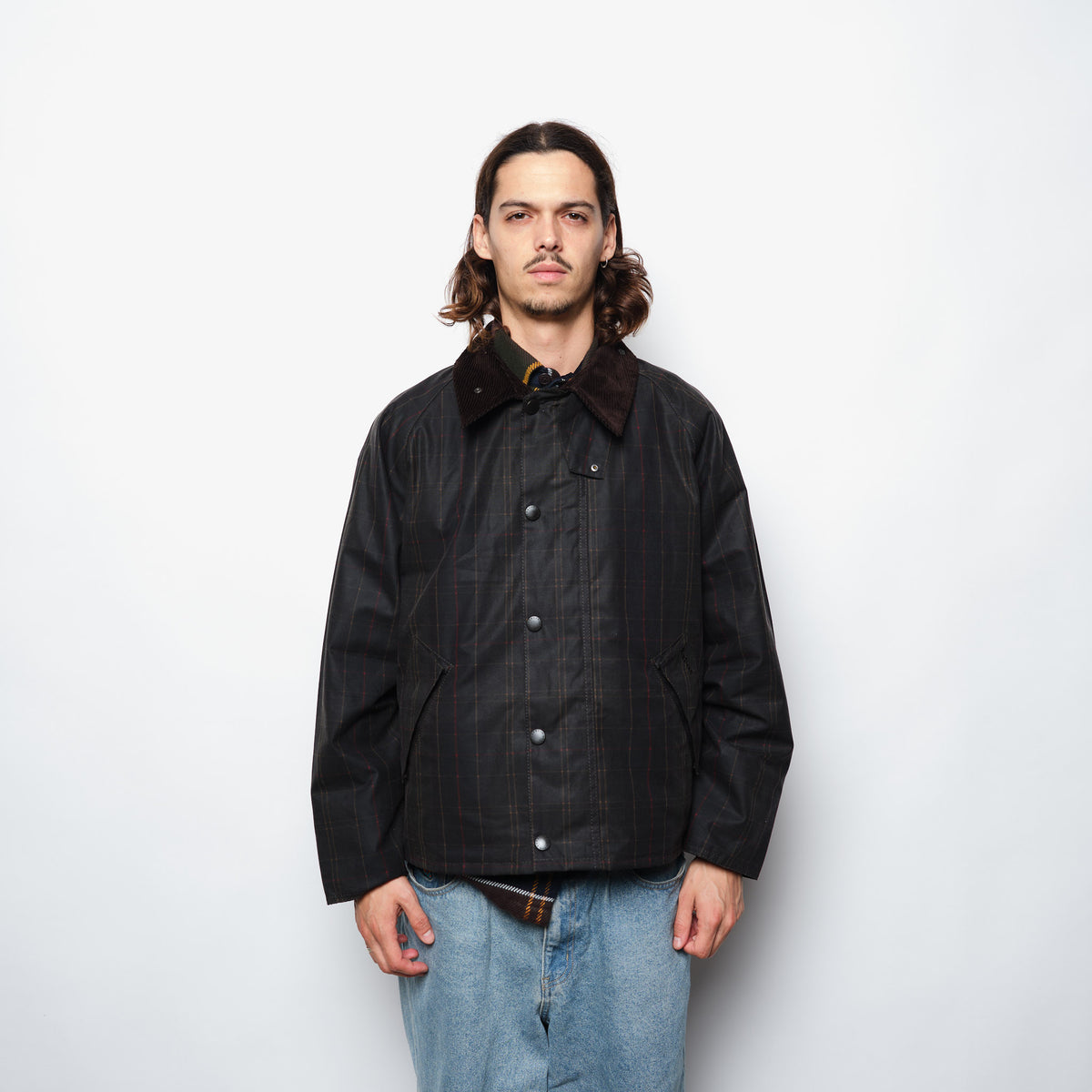 Barbour Tartan Transport Wax Jacket Dark Tartan