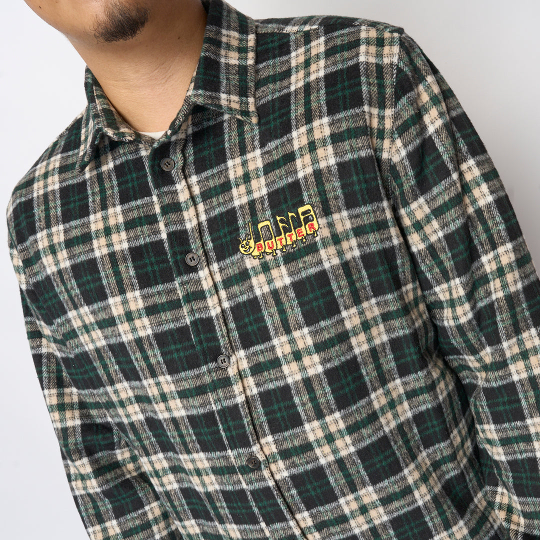 Butter Goods - Caterpillar Flannel Shirt (Navy/Forest)