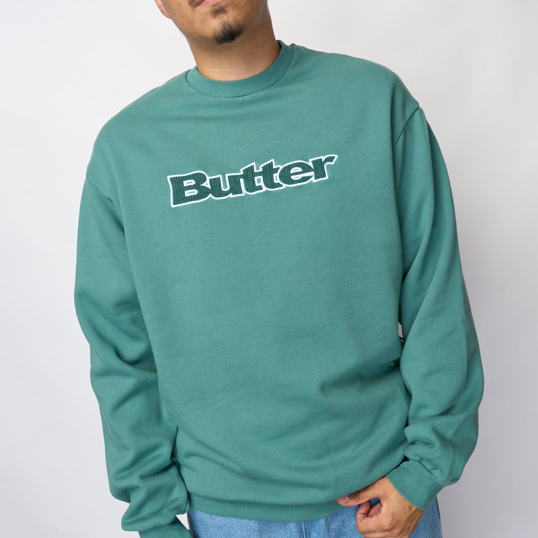 Butter Goods - Cord Logo Crewneck Sweatshirt (Jungle Wood)