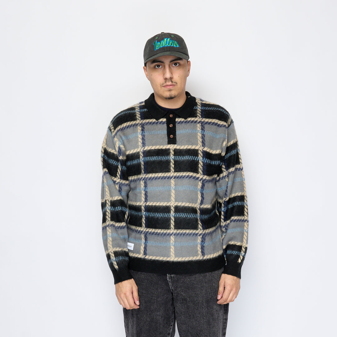 Butter Goods - Ivy Button Up Knit Sweater (Black/Grey)