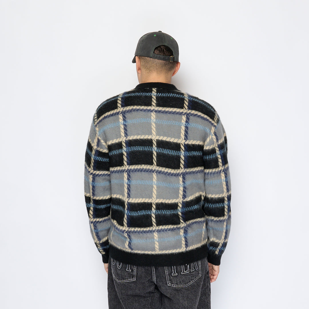 Butter Goods - Ivy Button Up Knit Sweater (Black/Grey)