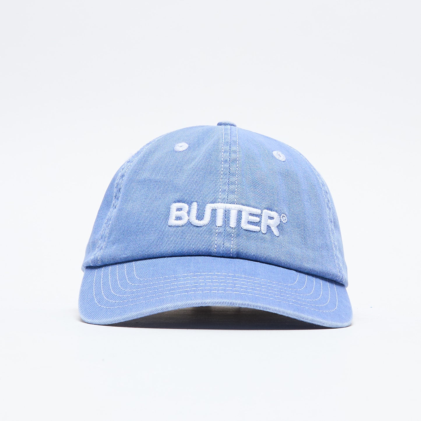 Butter Goods - Rounded Logo 6 Panel Cap (Washed Sky)