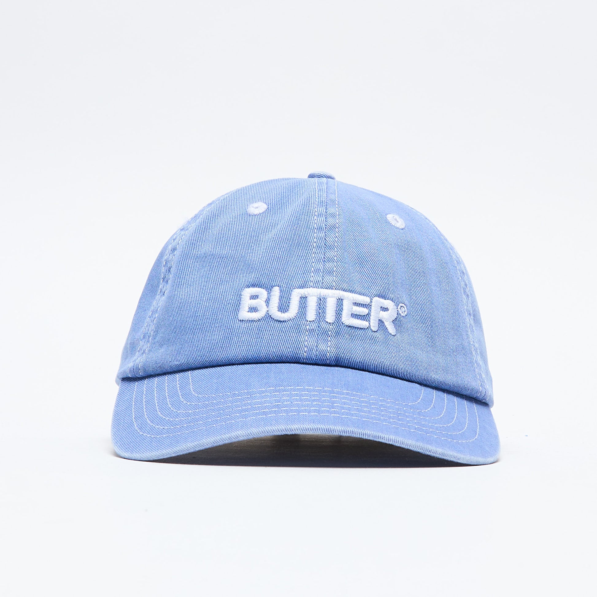 Butter Goods - Rounded Logo 6 Panel Cap (Washed Sky)