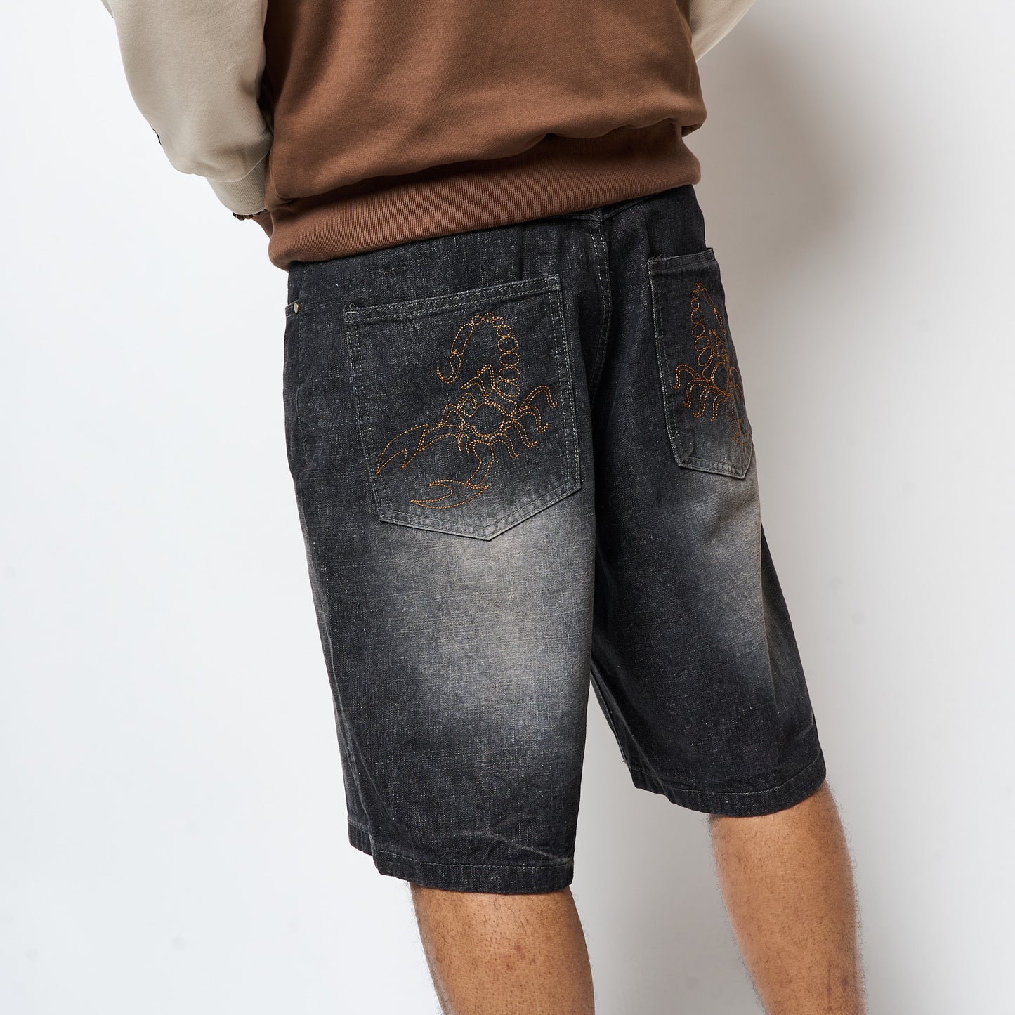 Butter Goods - Scorpion Stitch Denim Shorts (Slub Black)