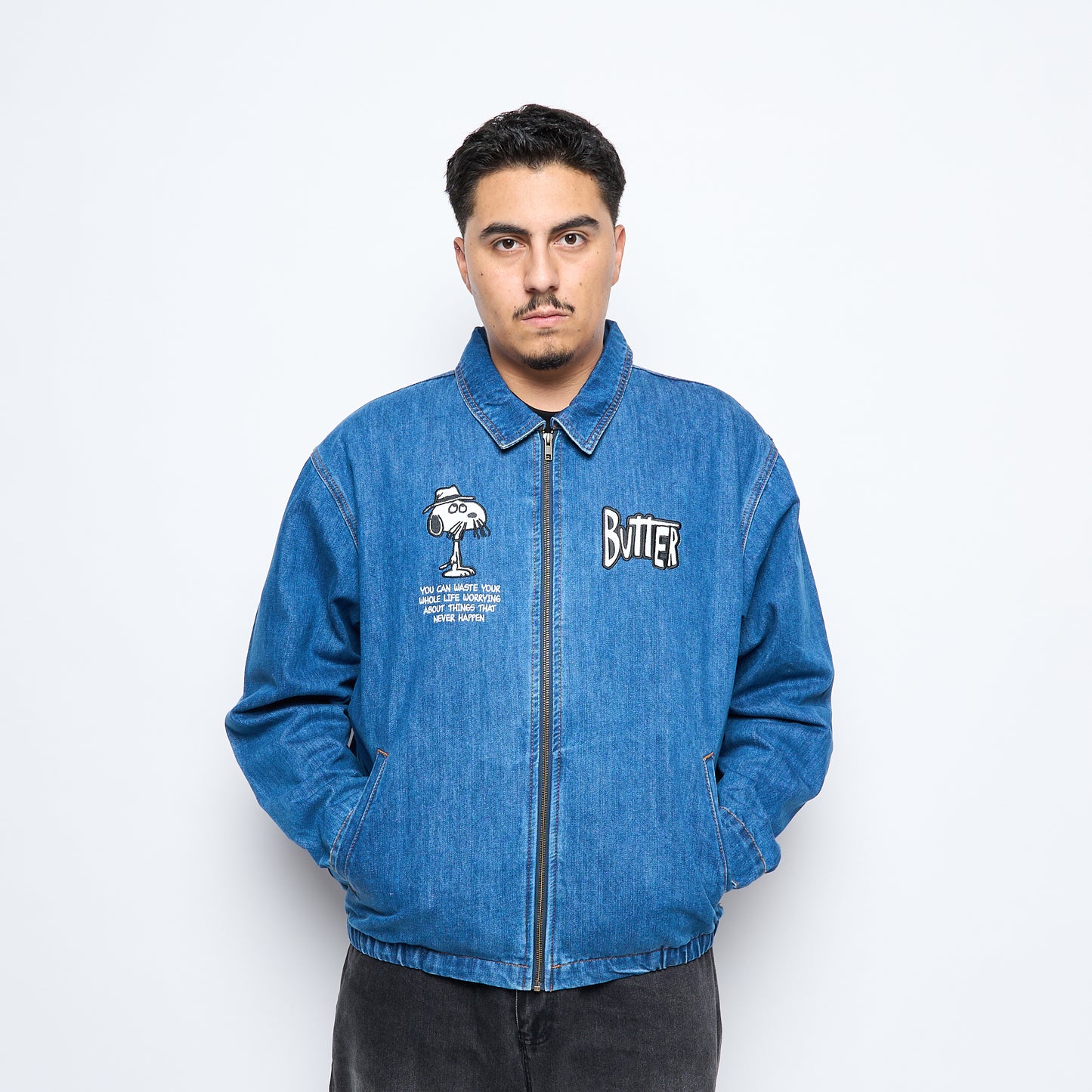 Butter x Peanuts - Denim Spike Jacket (Distressed Indigo)
