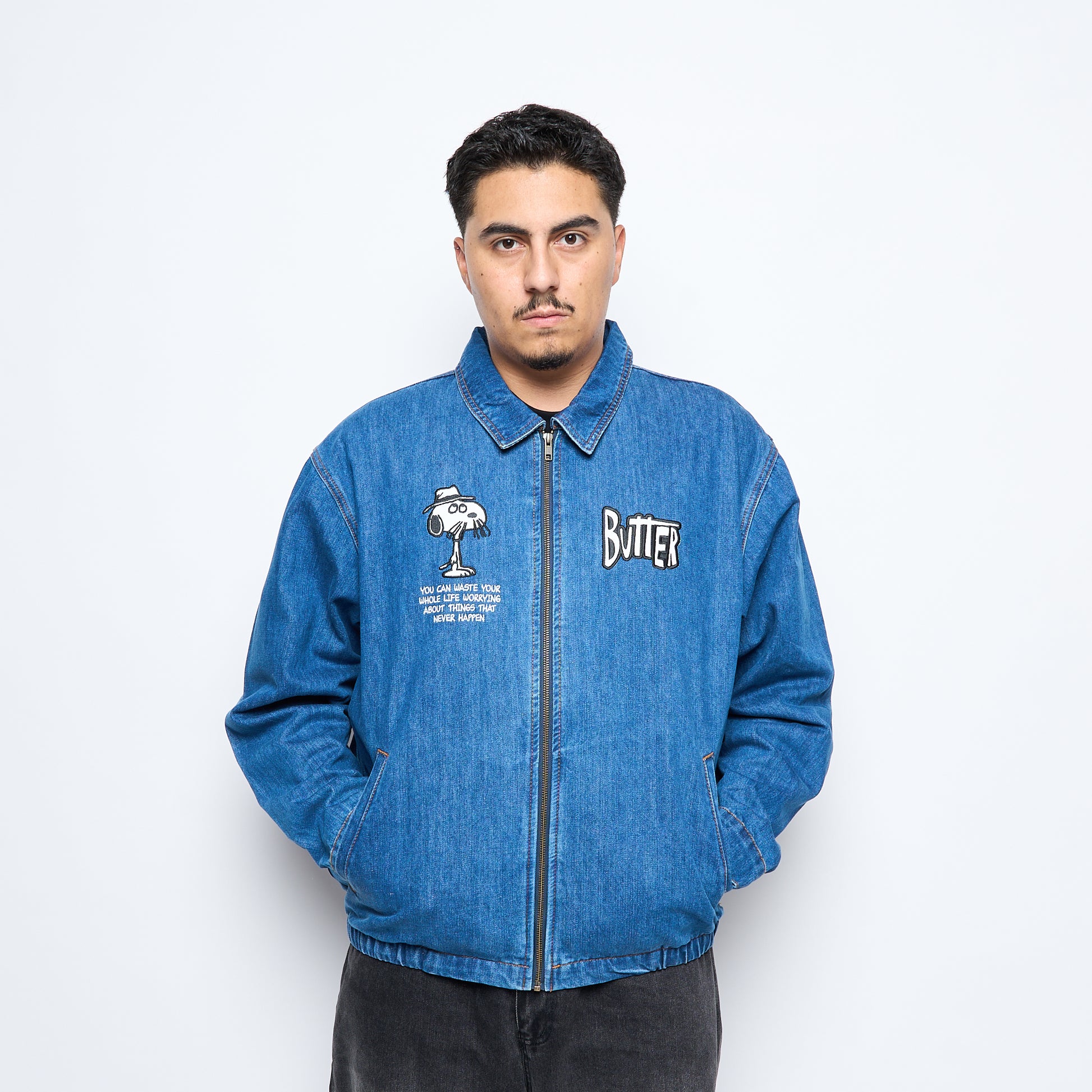 Butter x Peanuts - Denim Spike Jacket (Distressed Indigo)