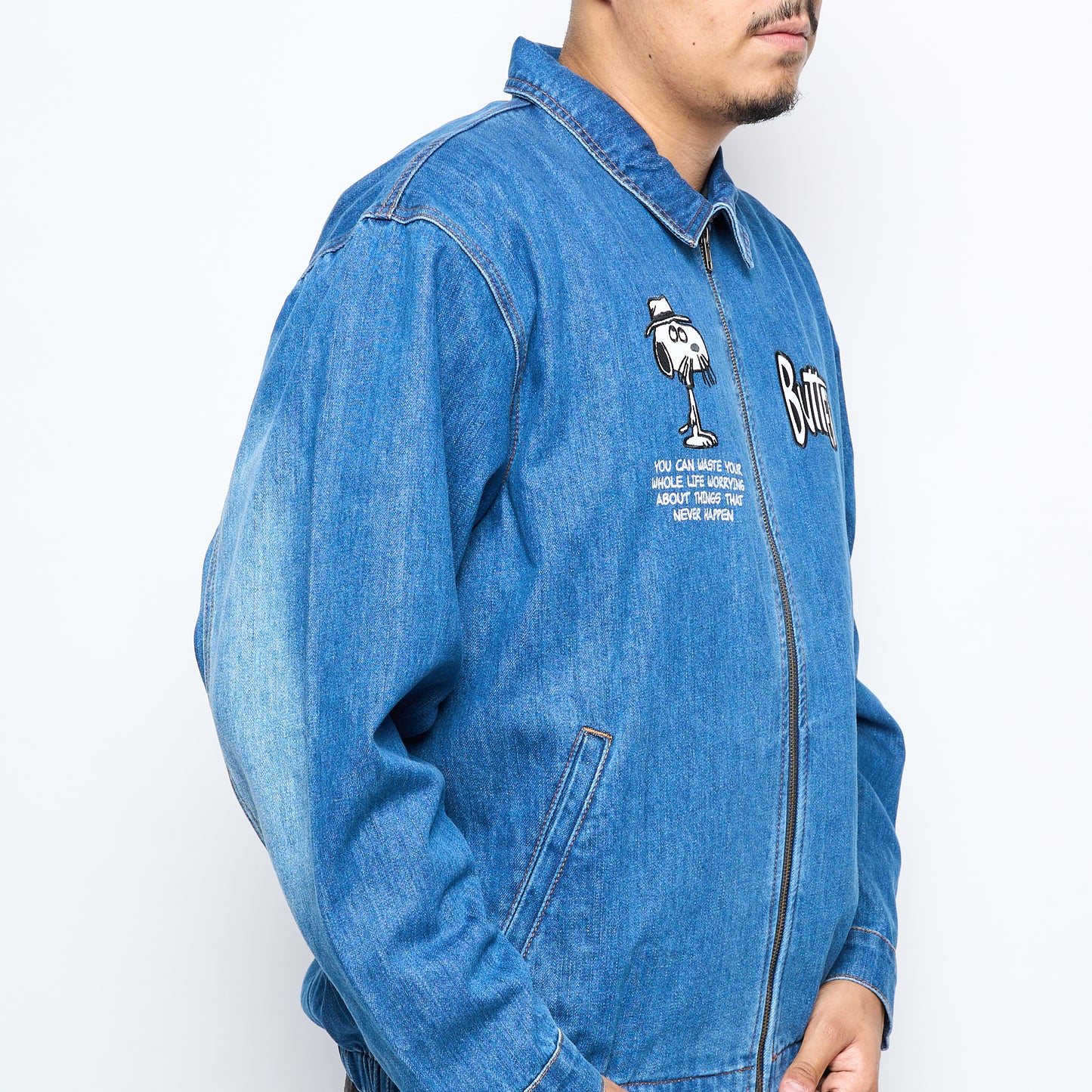 Butter x Peanuts - Denim Spike Jacket (Distressed Indigo)