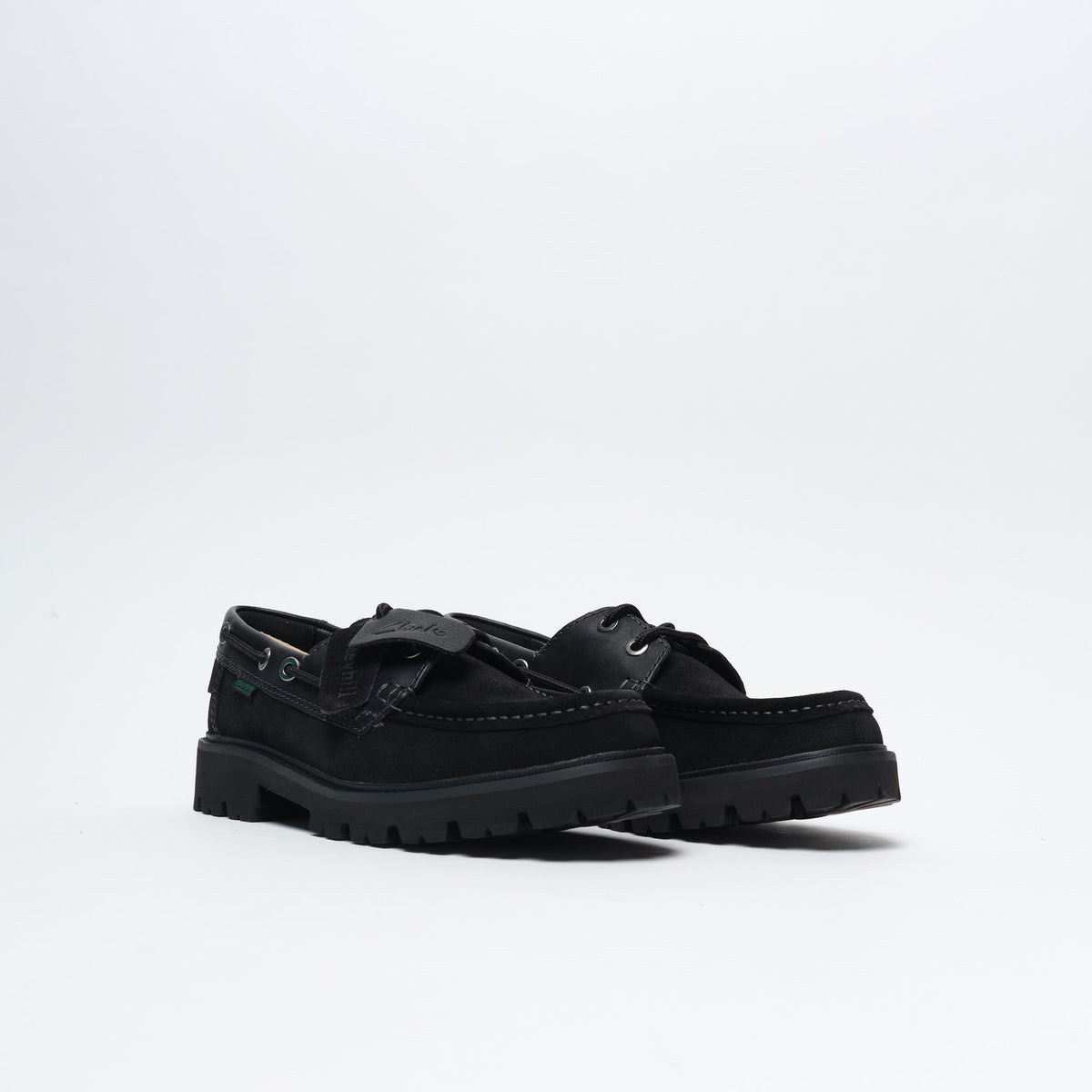 Clarks Signature Cleyhill Boat Suede Men Black 