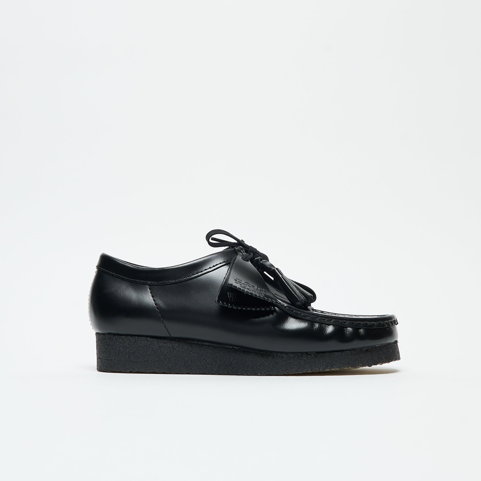 Clarks Originals - Wallabee Hi Shine Leather (Black)
