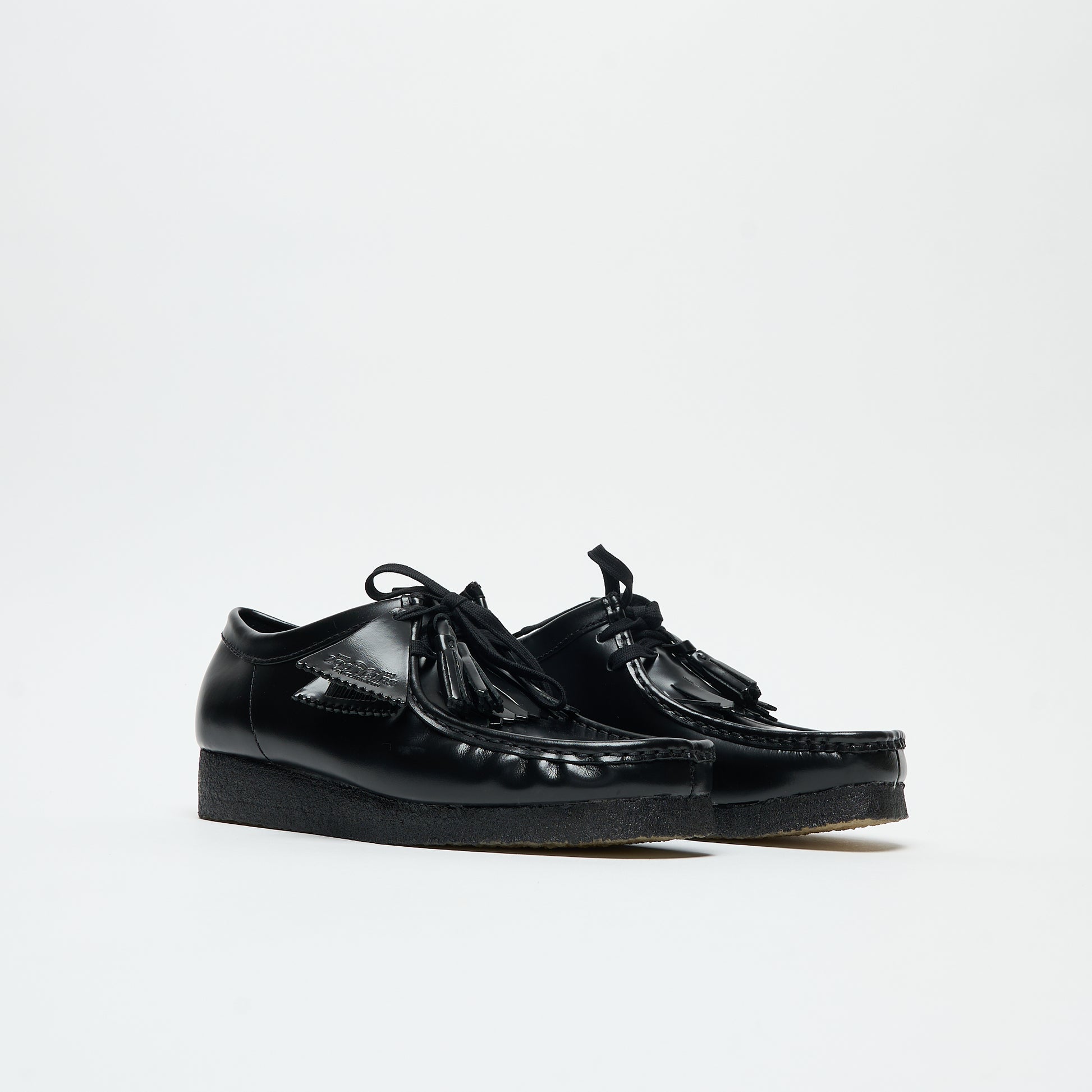 Clarks Originals - Wallabee Hi Shine Leather (Black)