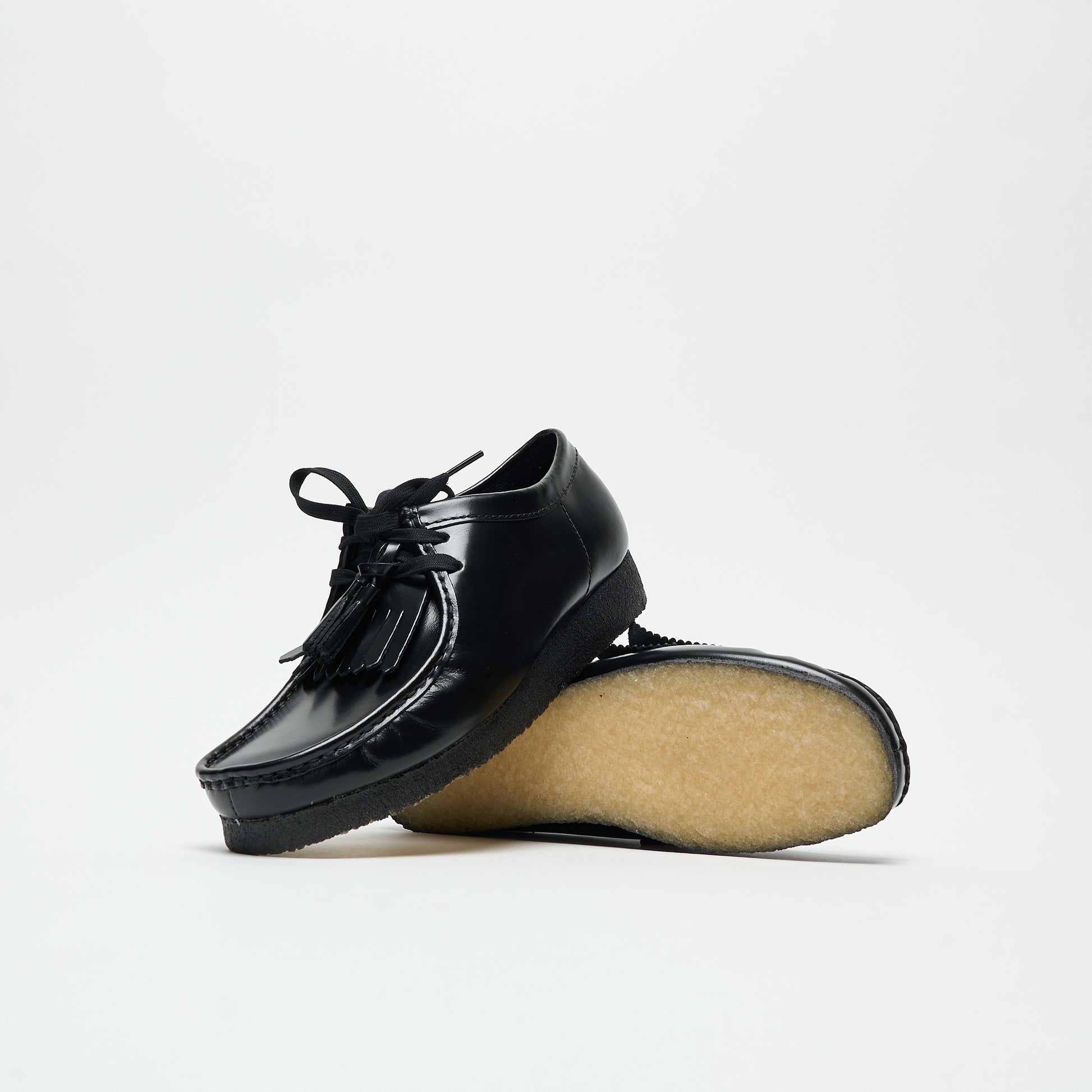Clarks Originals - Wallabee Hi Shine Leather (Black)