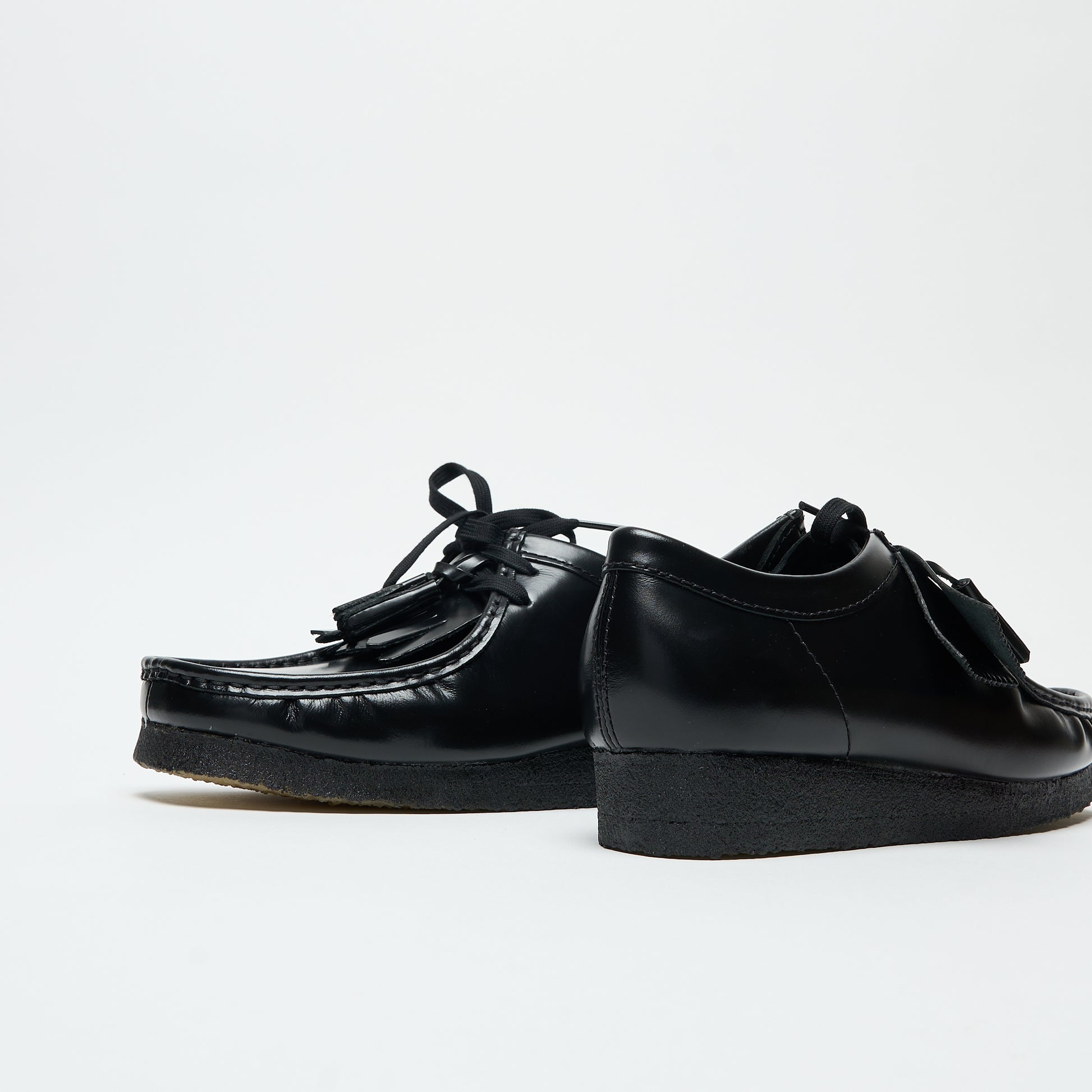 Clarks Originals - Wallabee Hi Shine Leather (Black)
